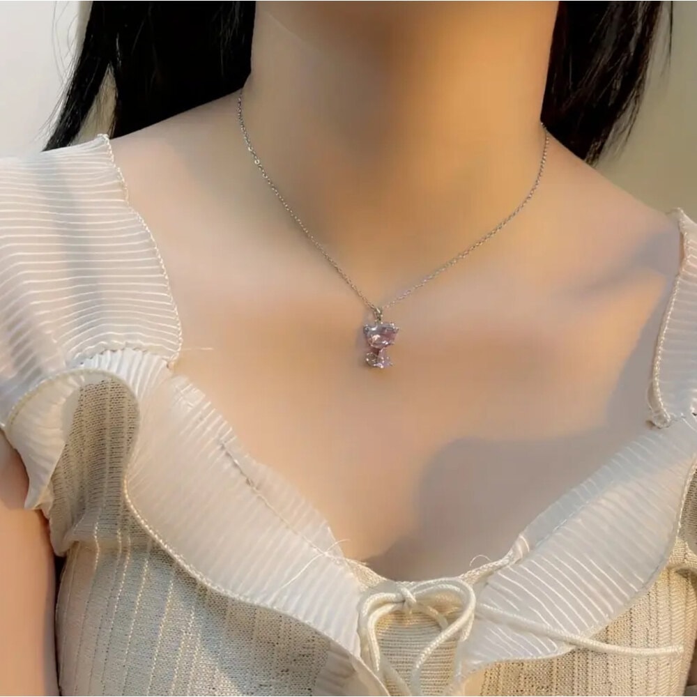 Çelik | Pink Kitty Kolye