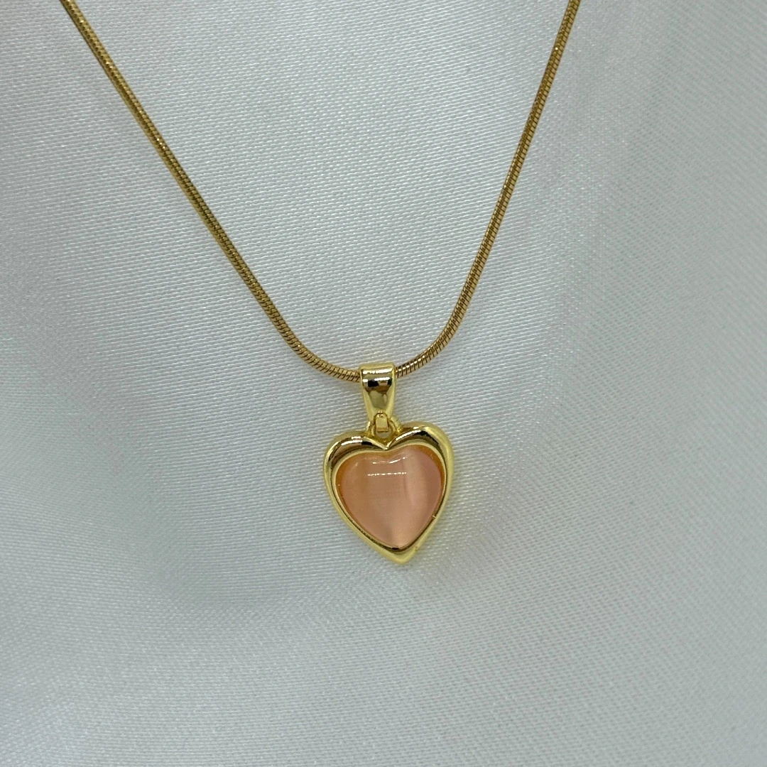 Çelik | Opal Heart Kolye