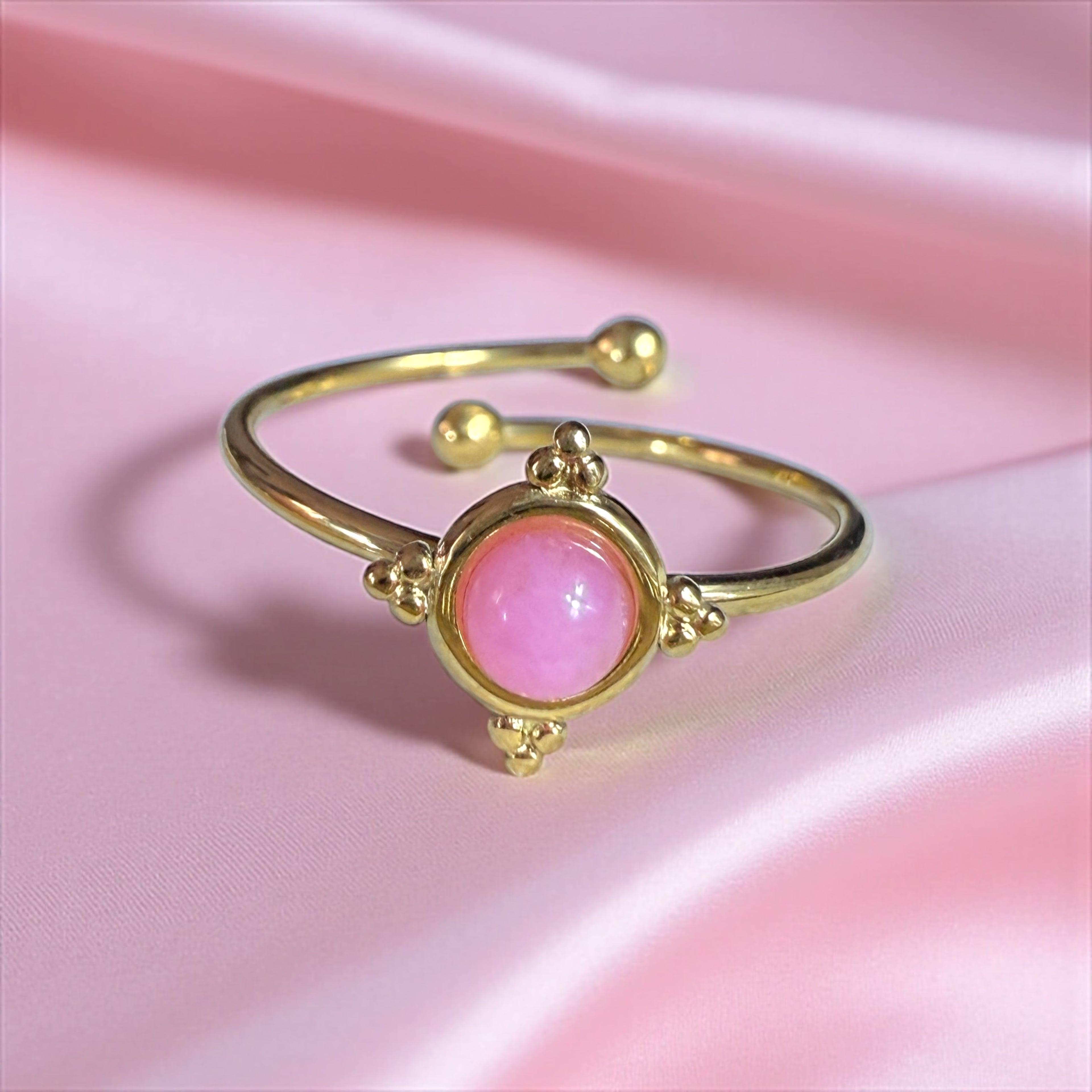 Çelik | Pembe Vintage Yüzük