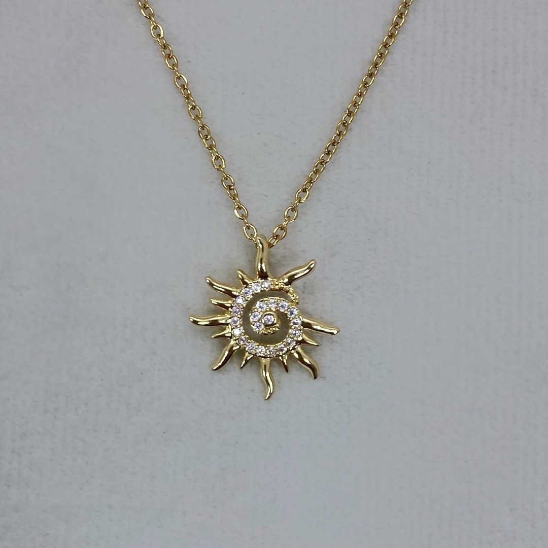 Çelik | Gold Spiral Kolye