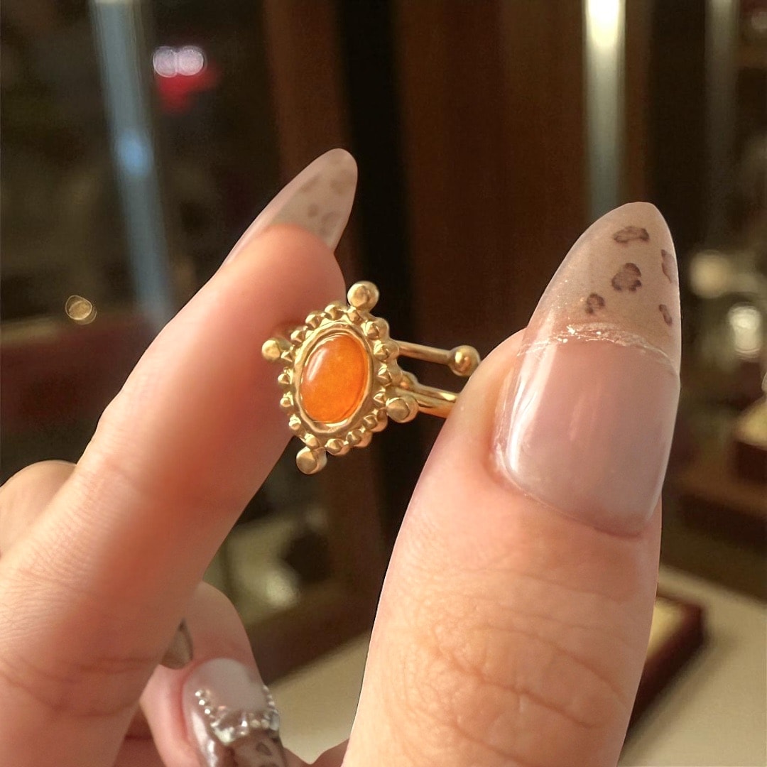 Çelik | Orange Vintage Yüzük