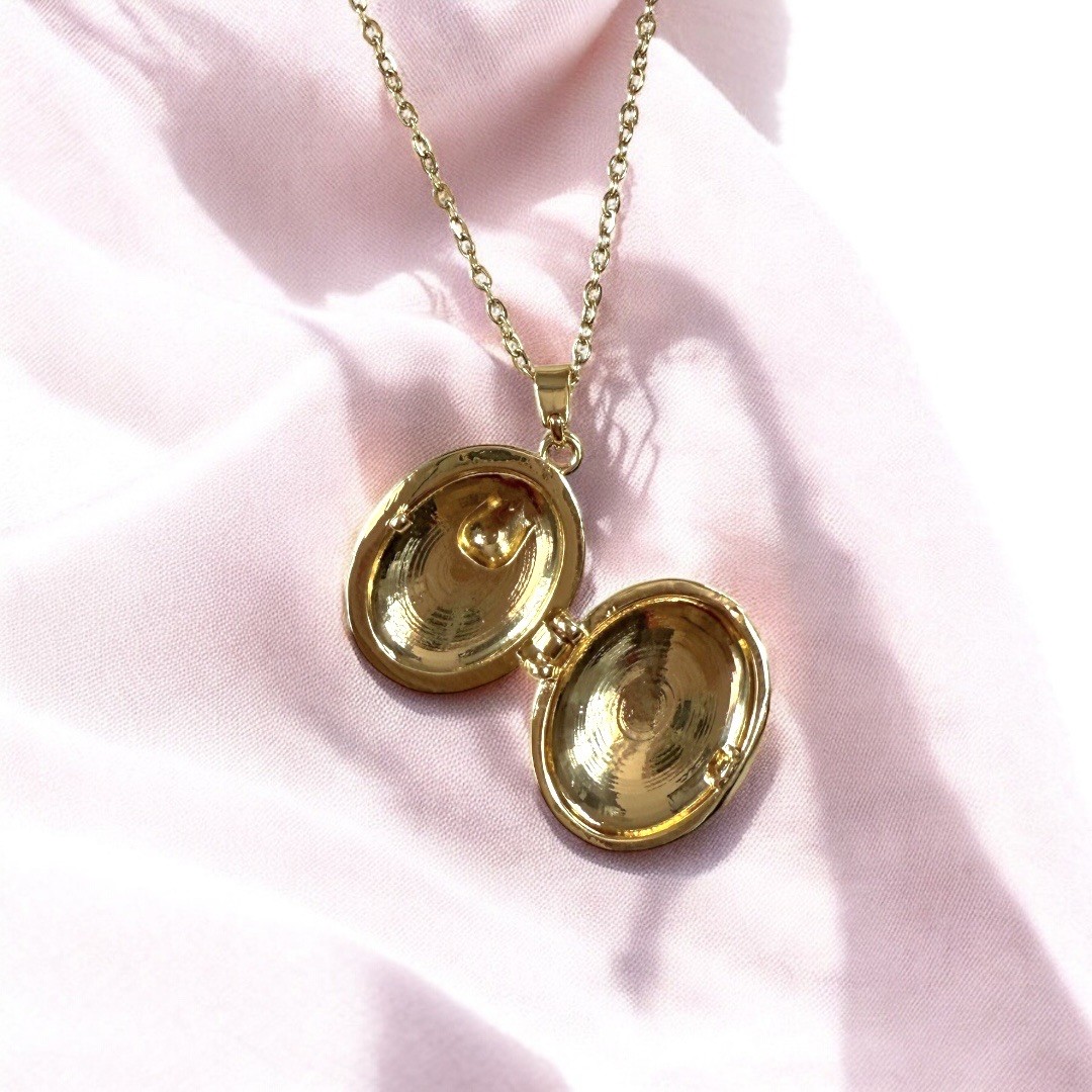 Çelik | Butter Yellow Open Locket Kolye