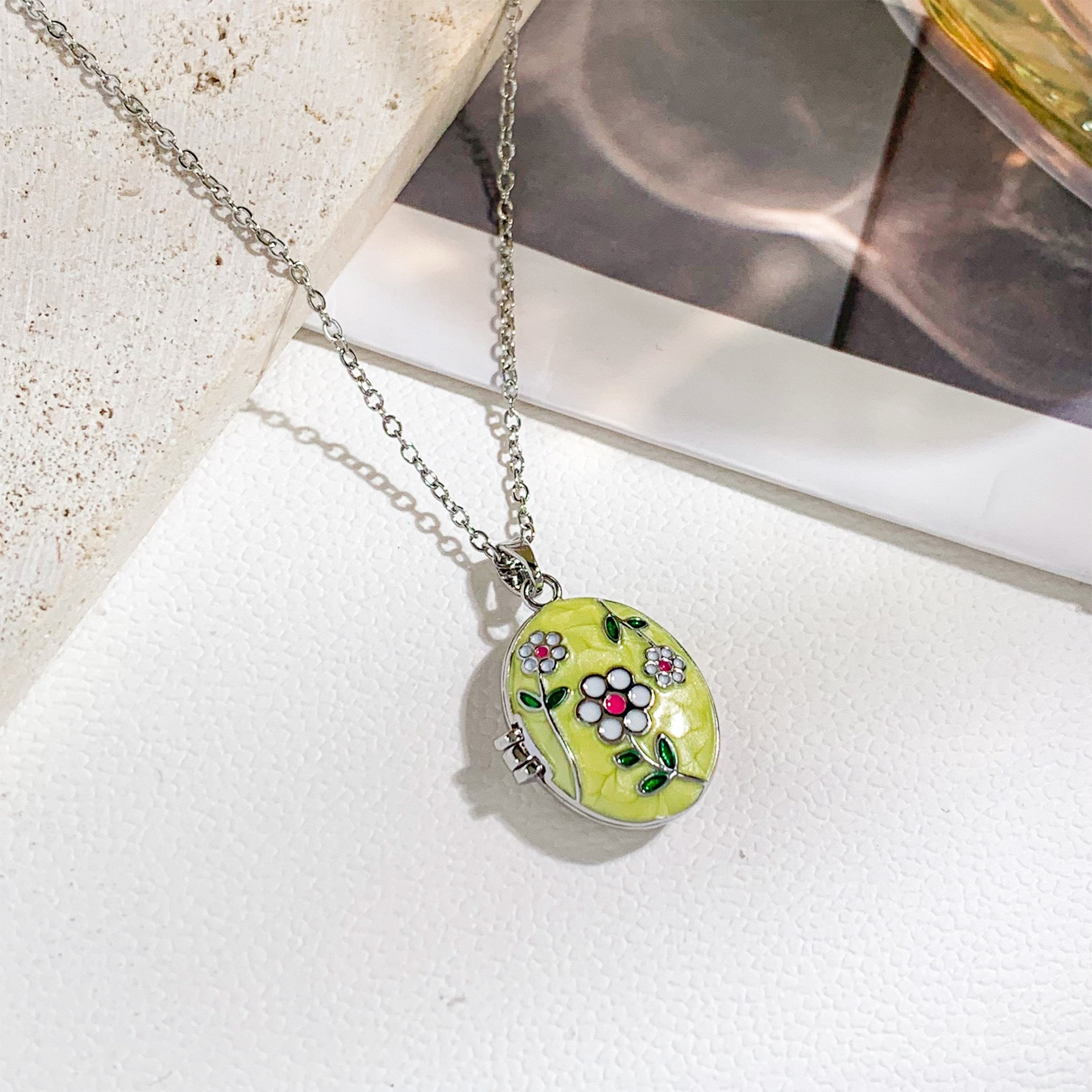 Çelik | Silver Açılır Kapanır Open Locket Kolye