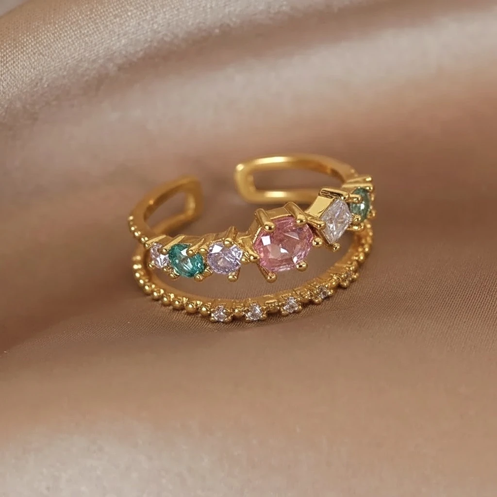 Renkli Taşlı Yüzük