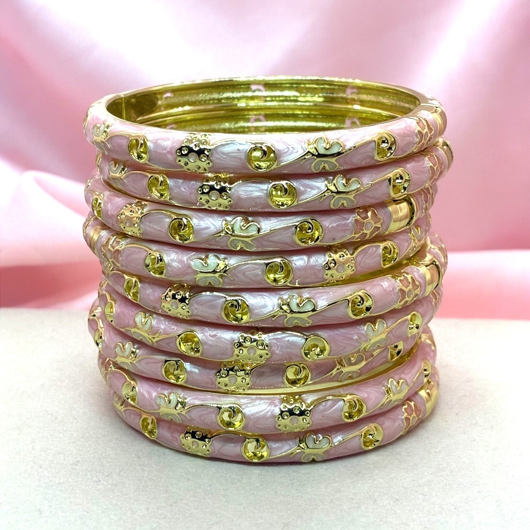 Cloisonne Pembe Kelebek Bilezik