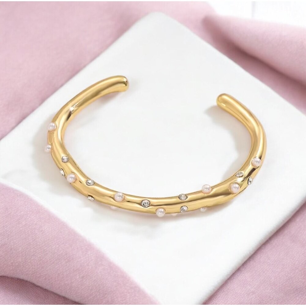Çelik | Golden Pearl Bileklik