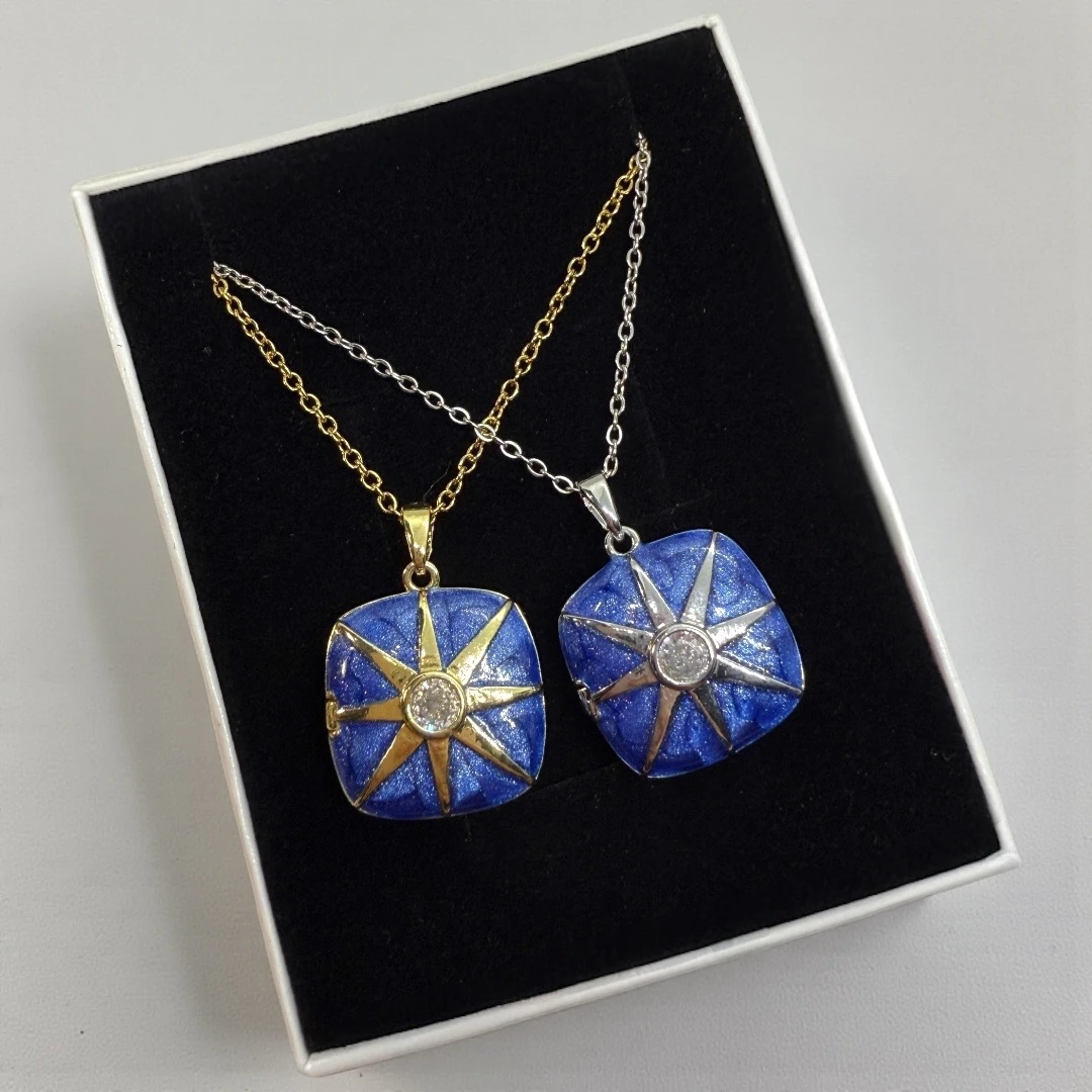 Çelik | Midnight Star Open Locket Kolye