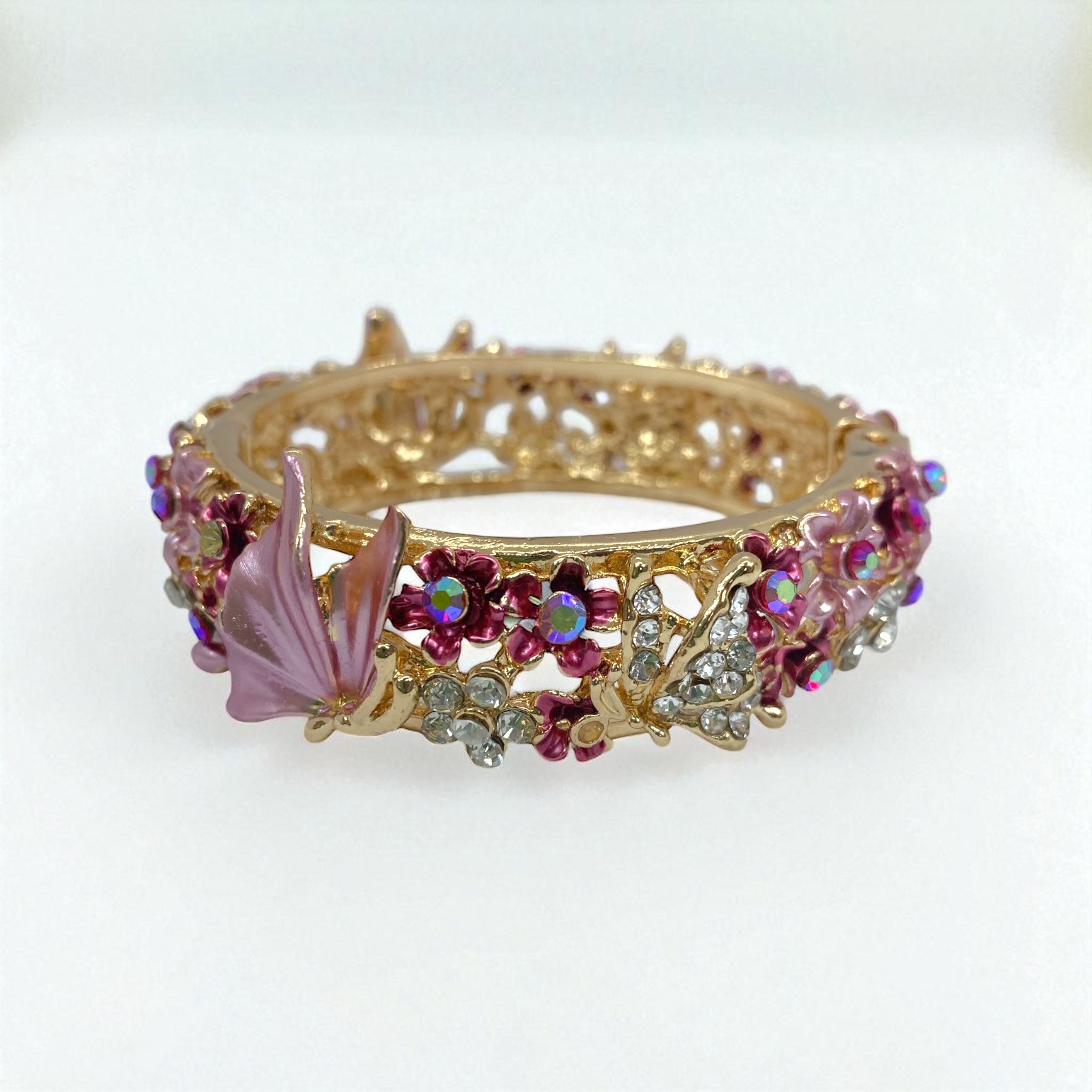Pembe Butterfly Saten Bilezik