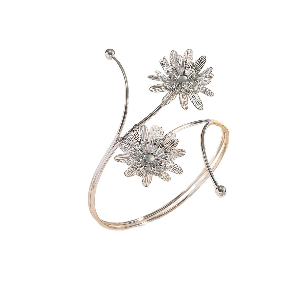 Silver Flowers Armcuff | Üst Kol Kelepçe