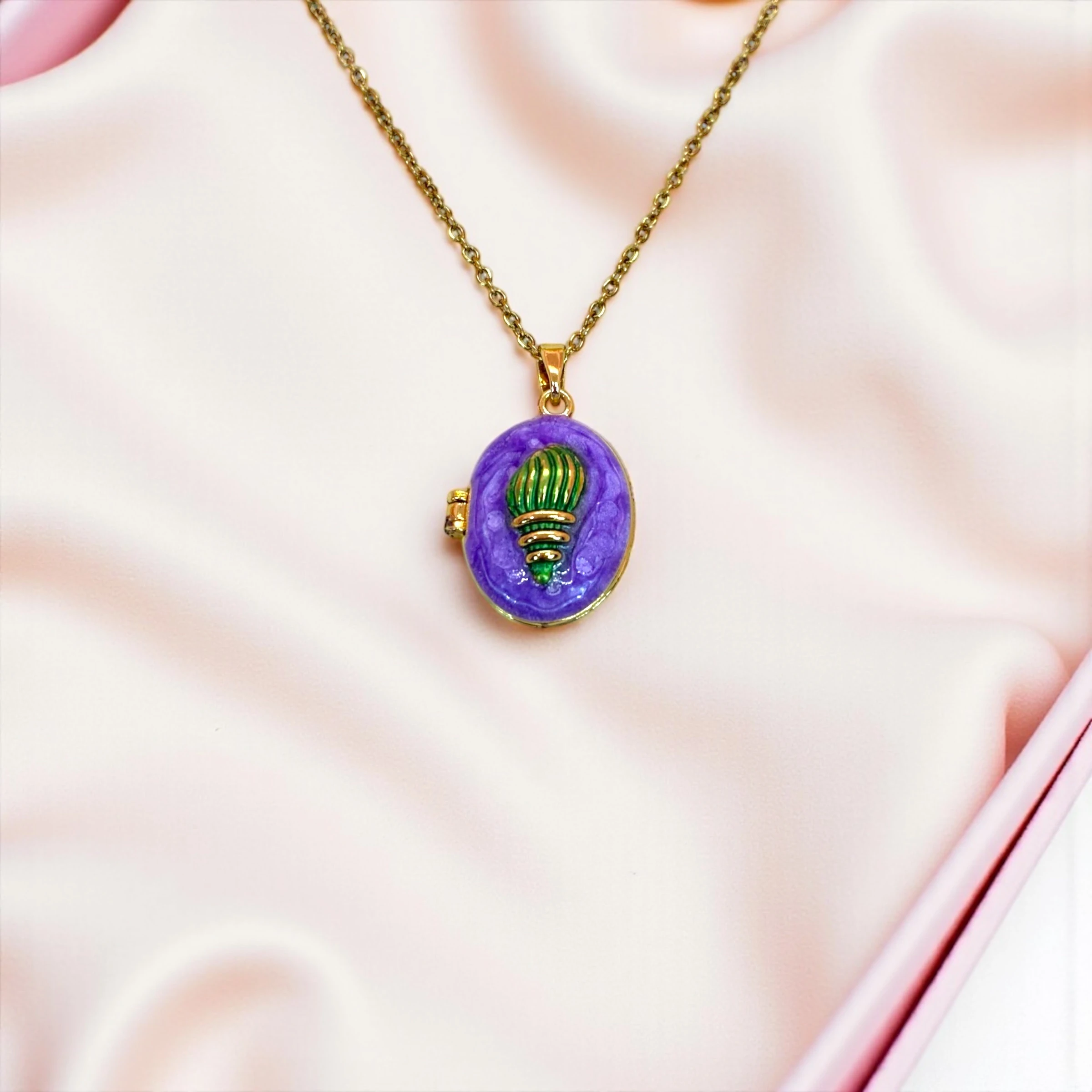 Çelik | Deniz Kabuklu Open Locket Kolye