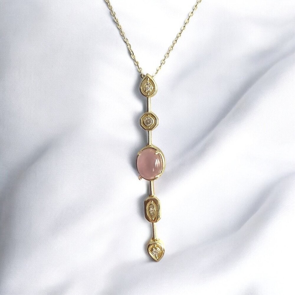 Pembe Aura Kolye
