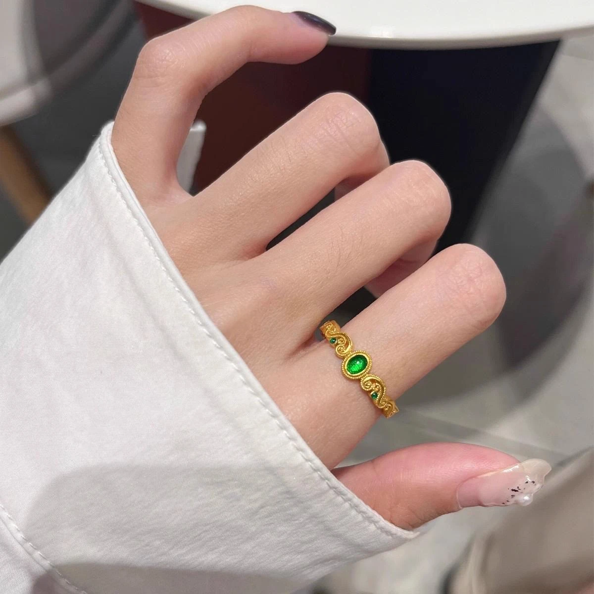 Yeşil Taşlı Yüzük