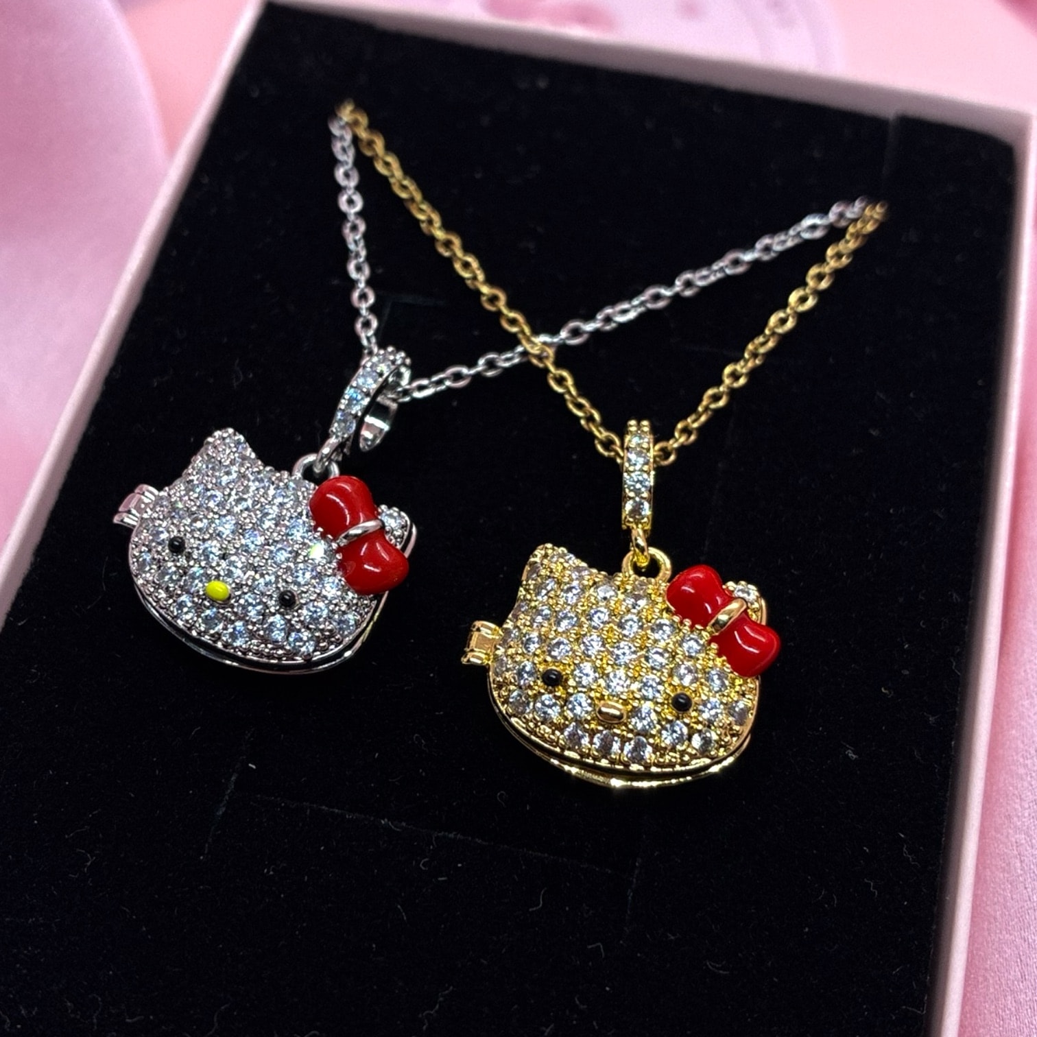 Çelik | Hello Kitty Açılır Kapanır Open Locket Kolye