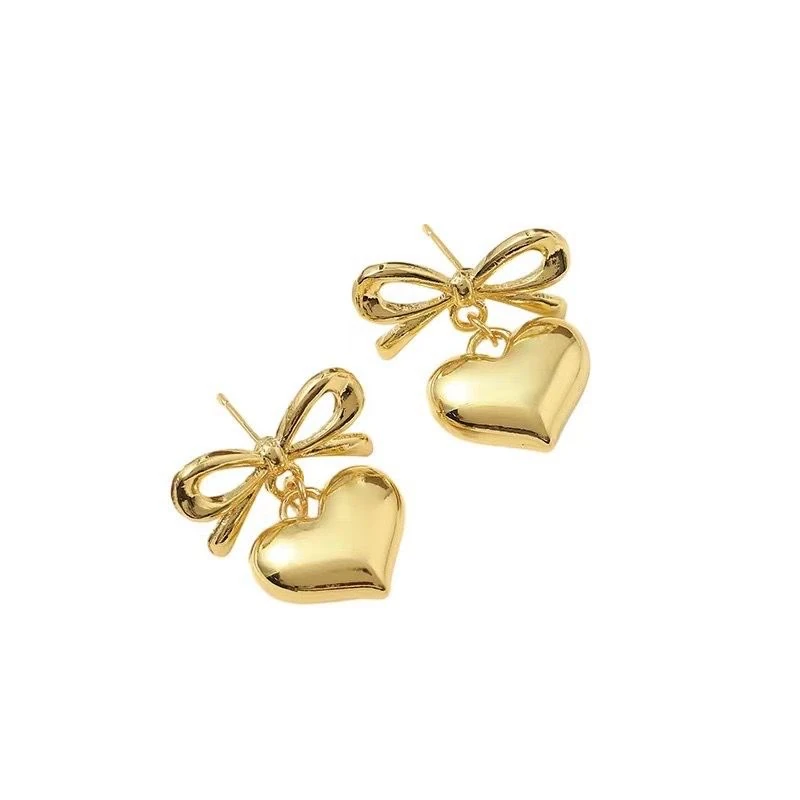 Çelik | Bow&Heart Küpe