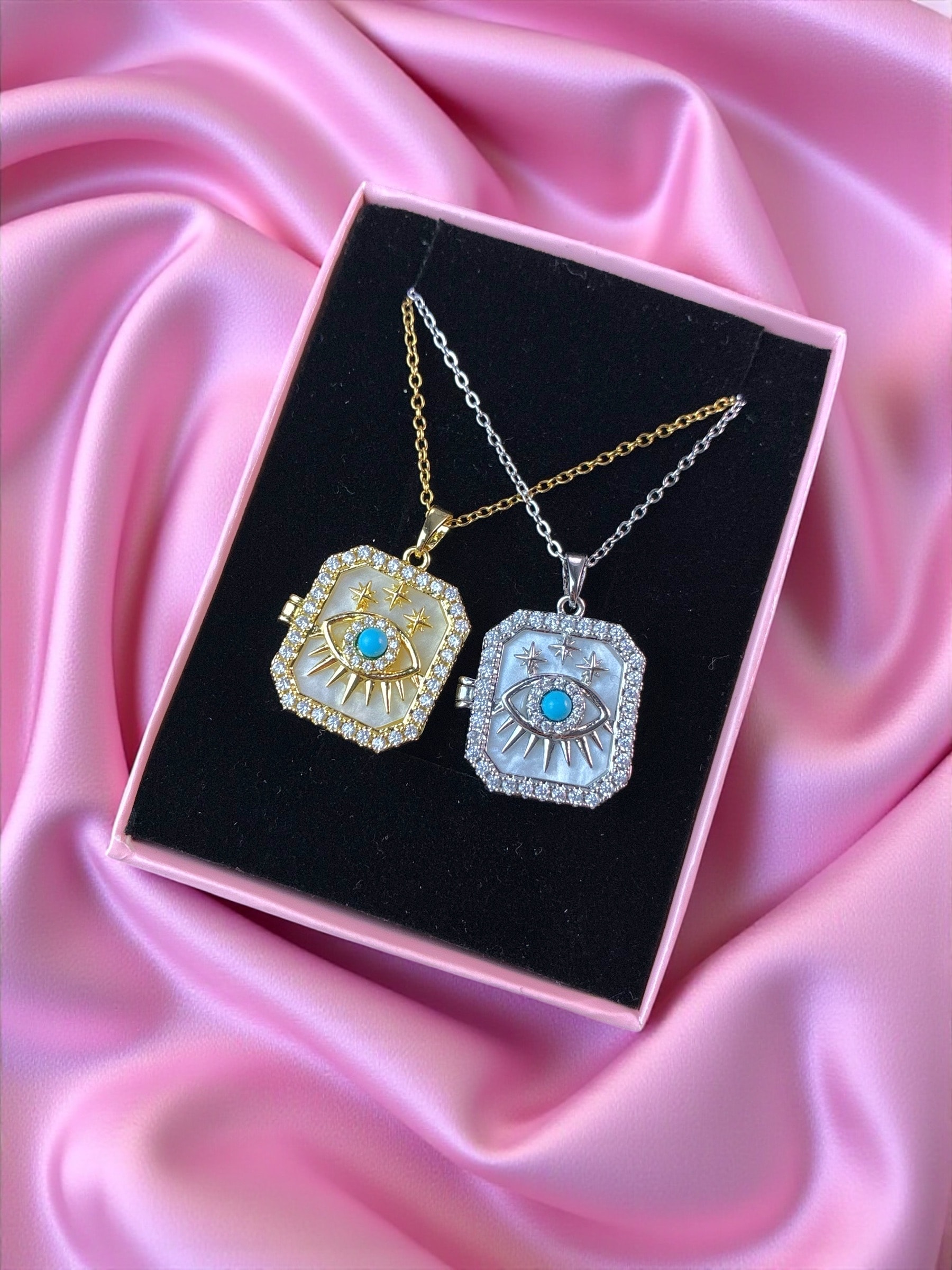 Çelik | Hamsa Open Locket Kolye