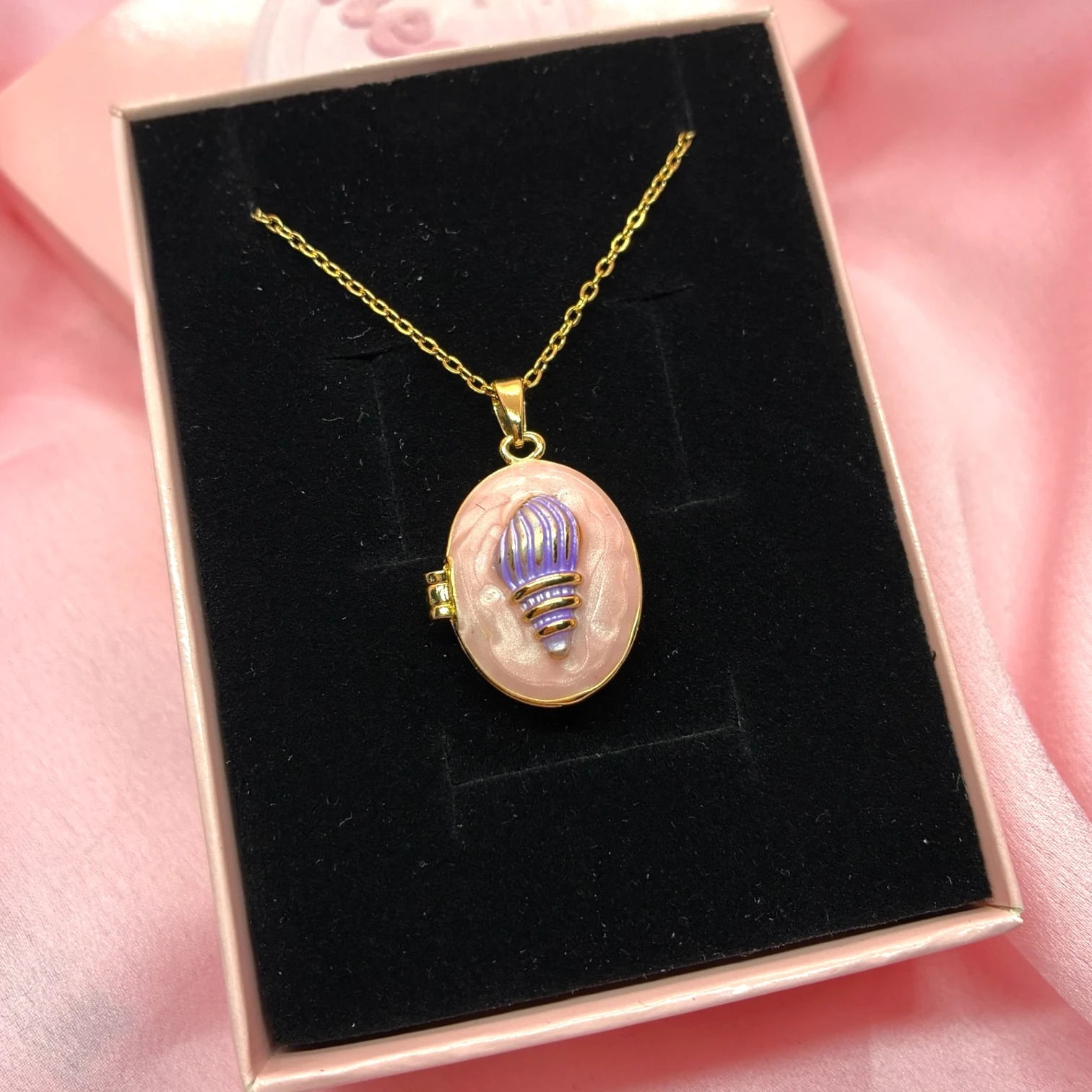 Çelik | Deniz Kabuklu Open Locket Kolye