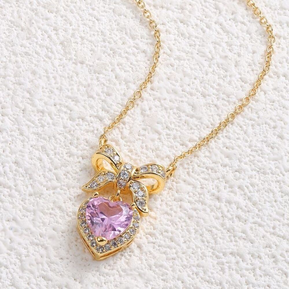 Bow Heart Kolye (gold)