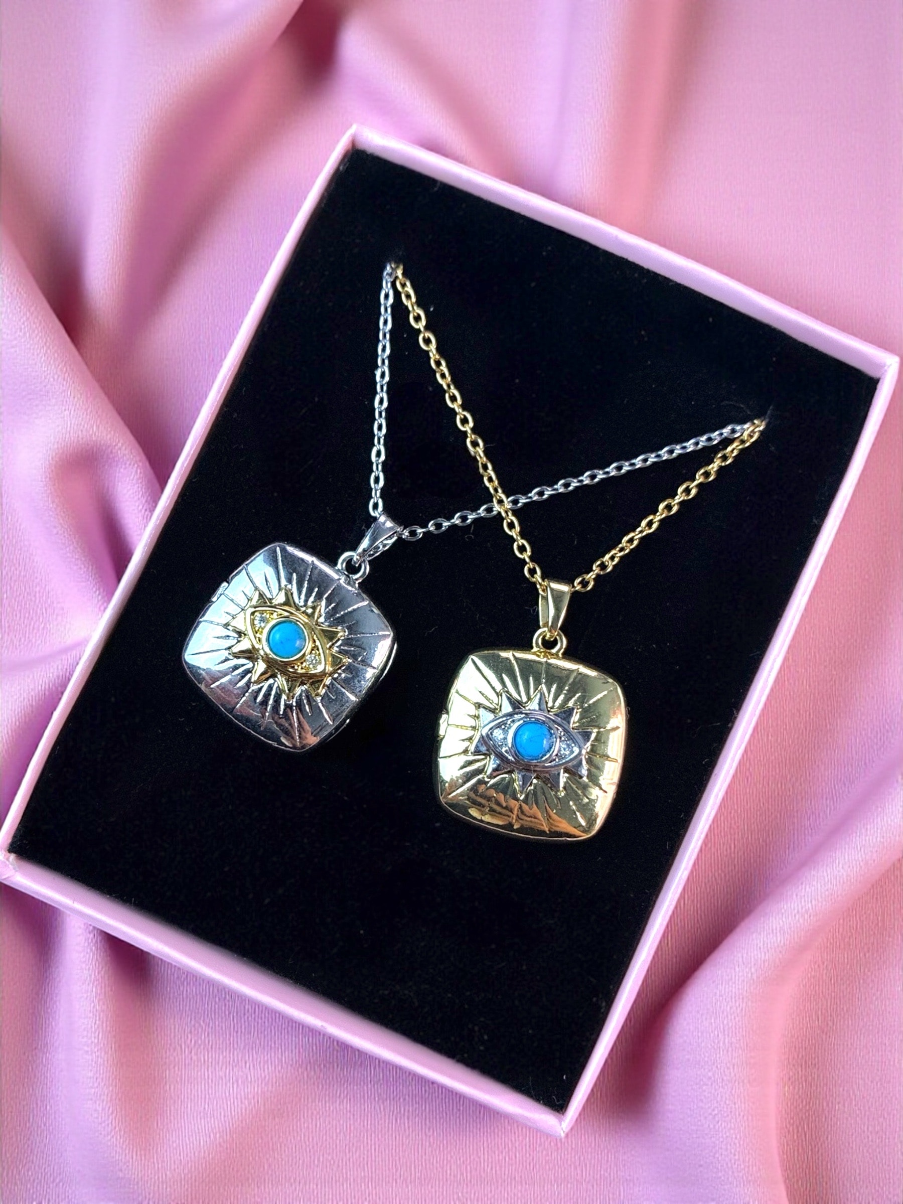 Çelik | Hamsa Open Locket Kolye