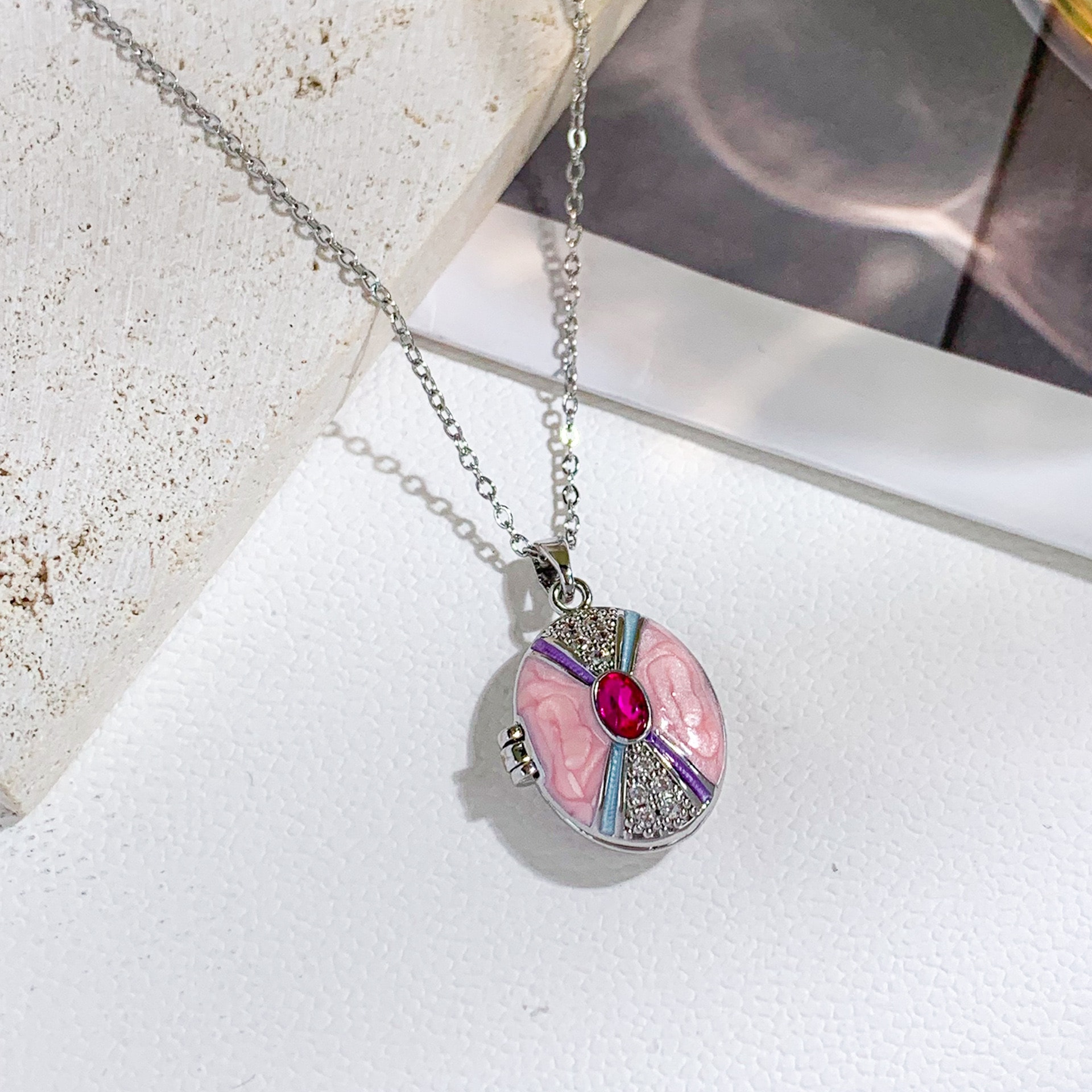 Çelik | Silver Açılır Kapanır Open Locket Kolye