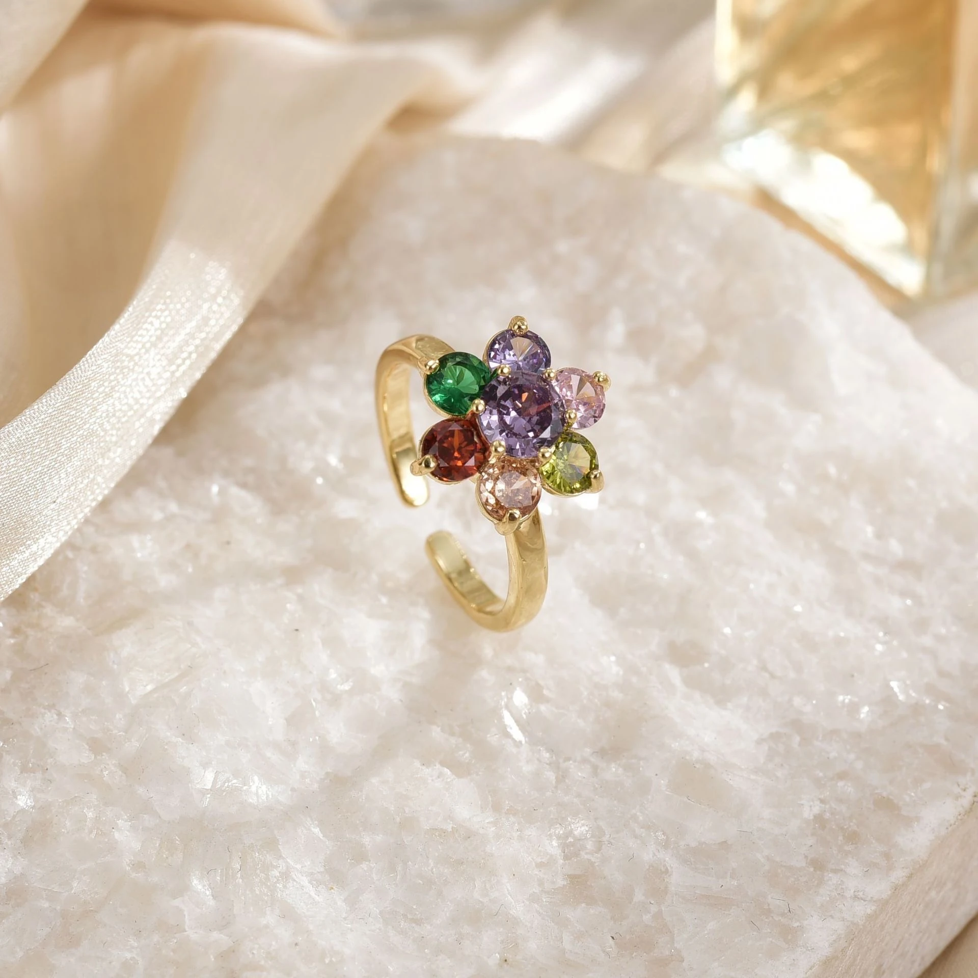 Renkli Çiçek Stres Yüzüğü