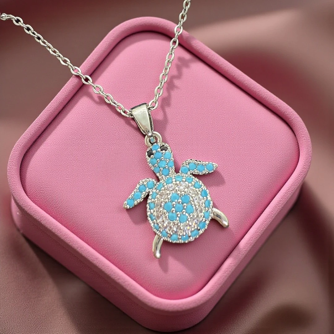 Çelik | Blue Turtle Kolye