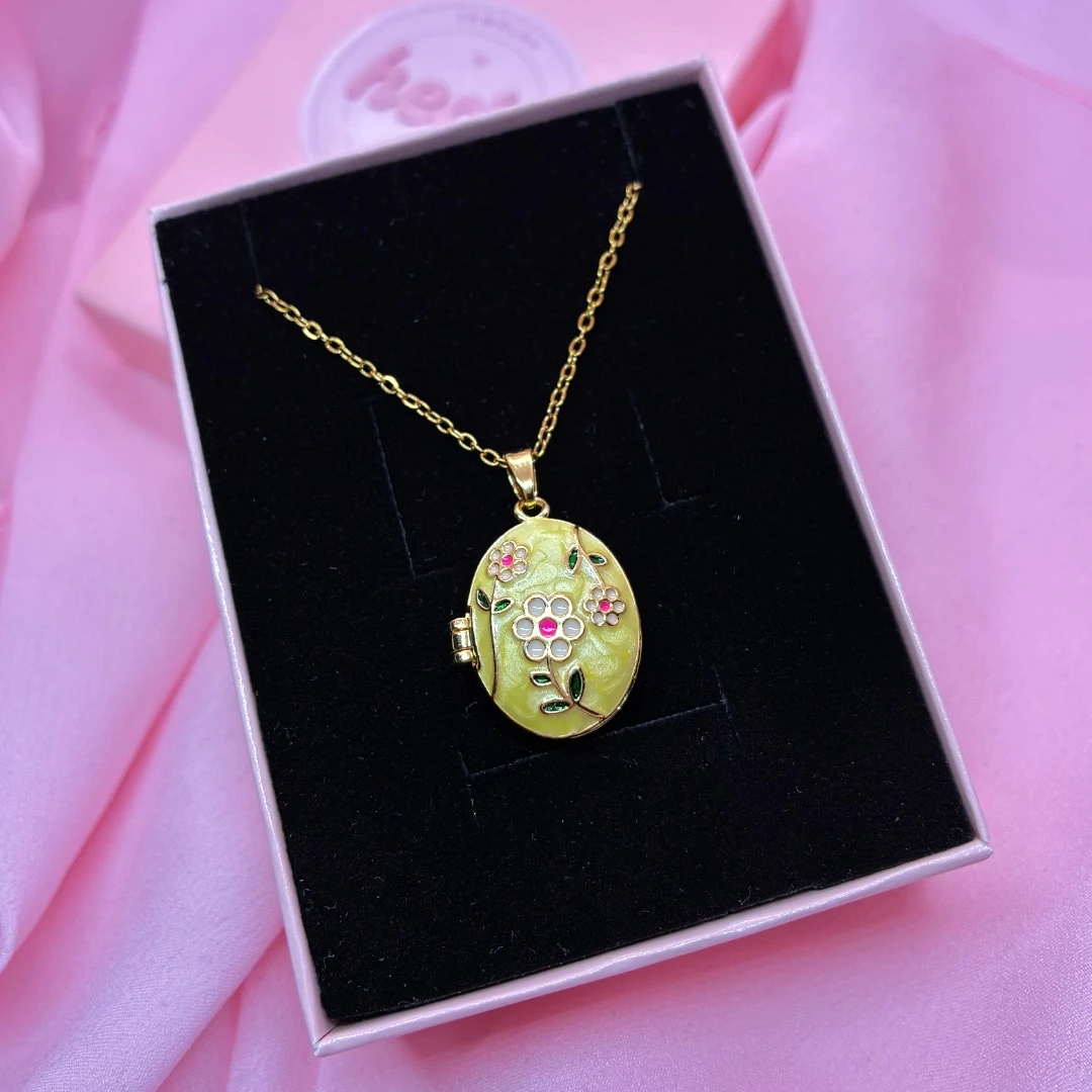 Çelik | Butter Yellow Open Locket Kolye