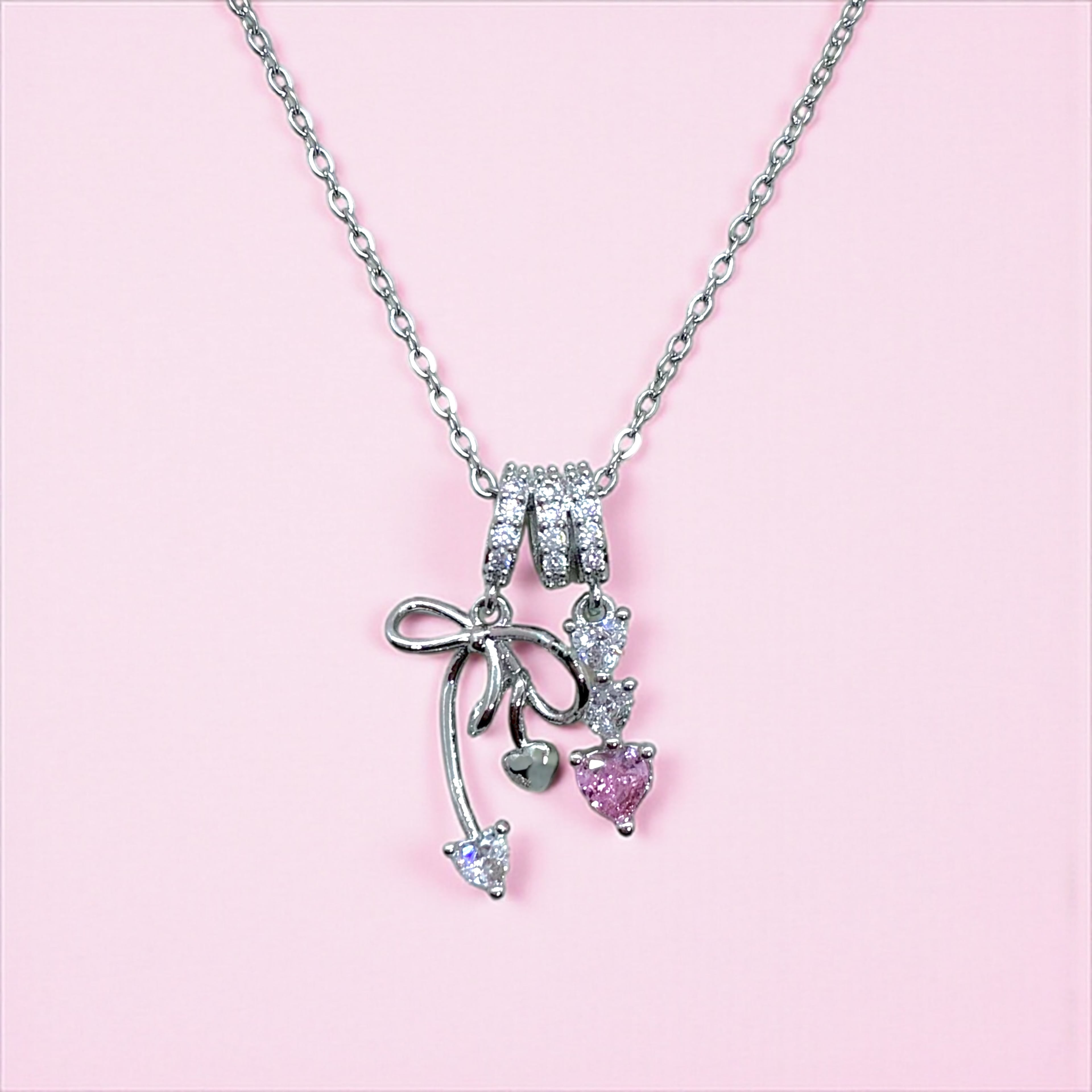 Çelik | Ribbon Charm Kolye