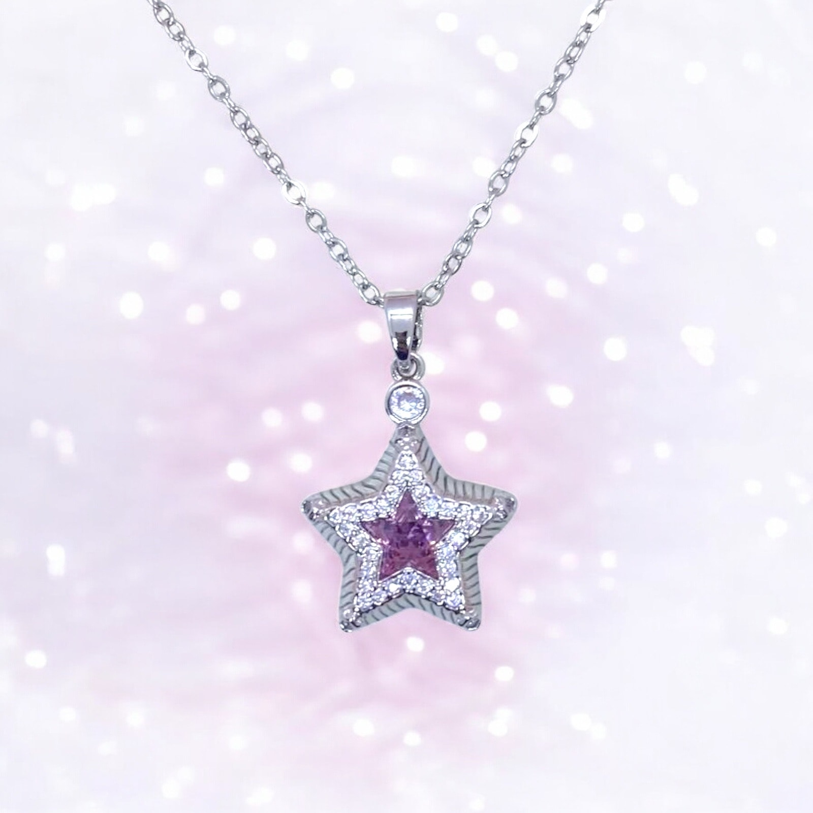 Çelik | Pink Star Kolye