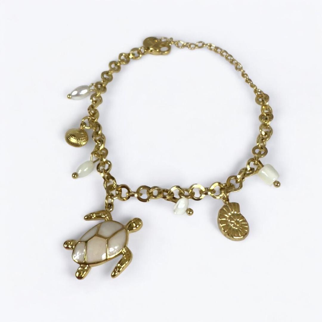 Çelik | Turtle Charm Bileklik