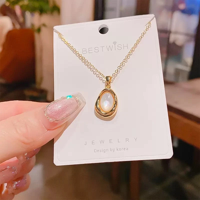 Çelik | Beyaz Damla Kolye