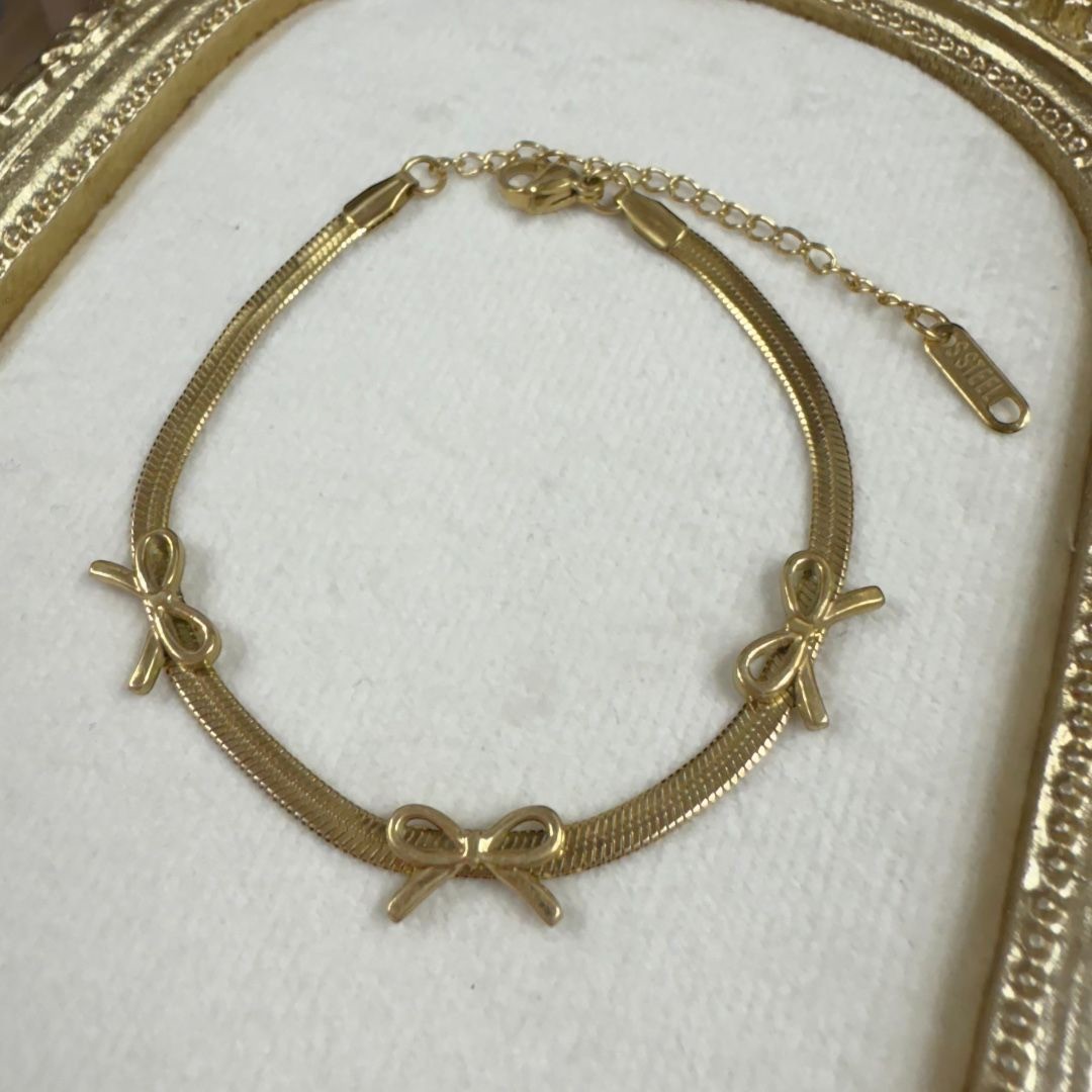 Çelik | Gold Bow Bileklik
