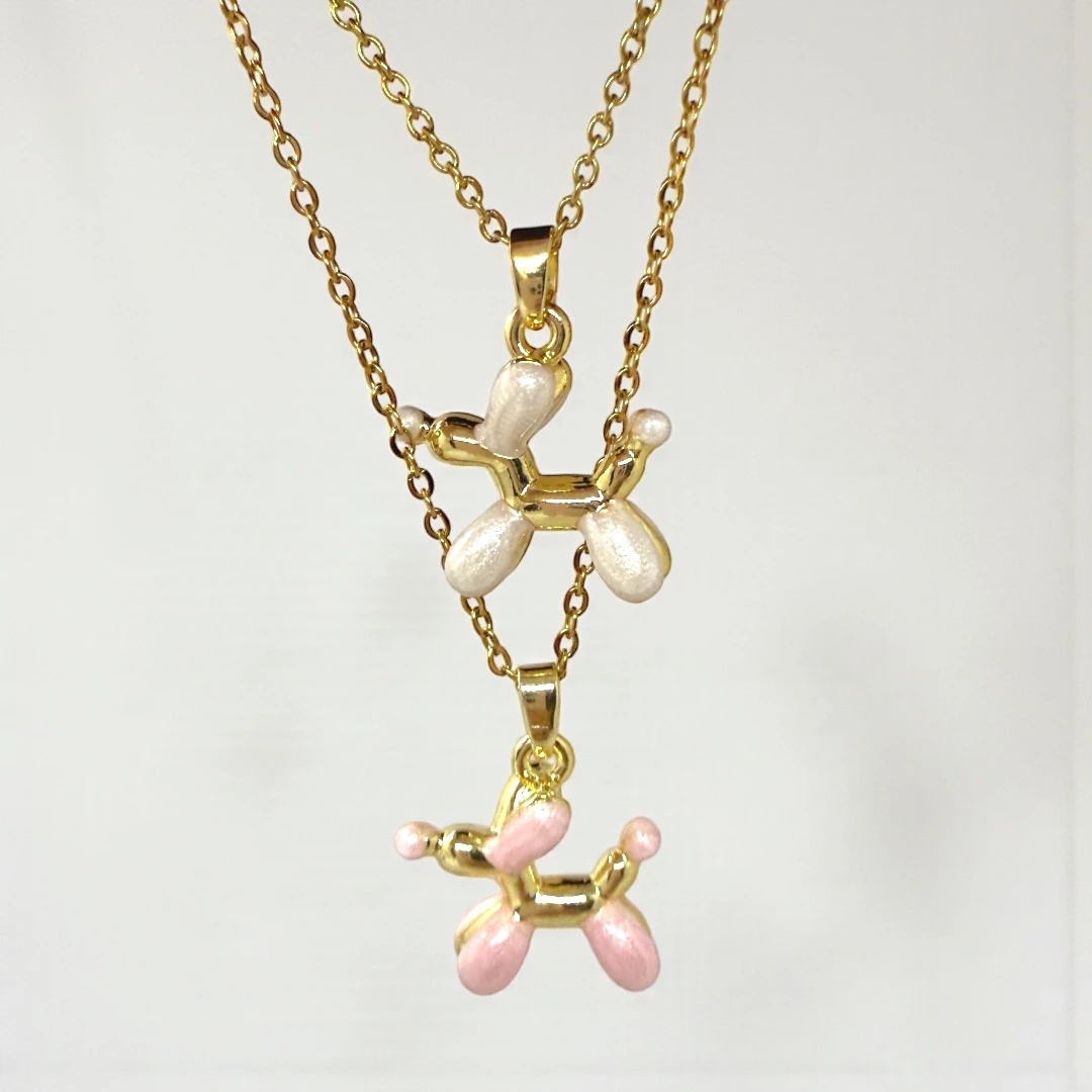 Çelik | Mineli Balon Köpek Kolye