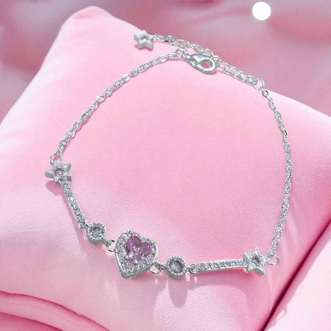 Pink Heart Bileklik