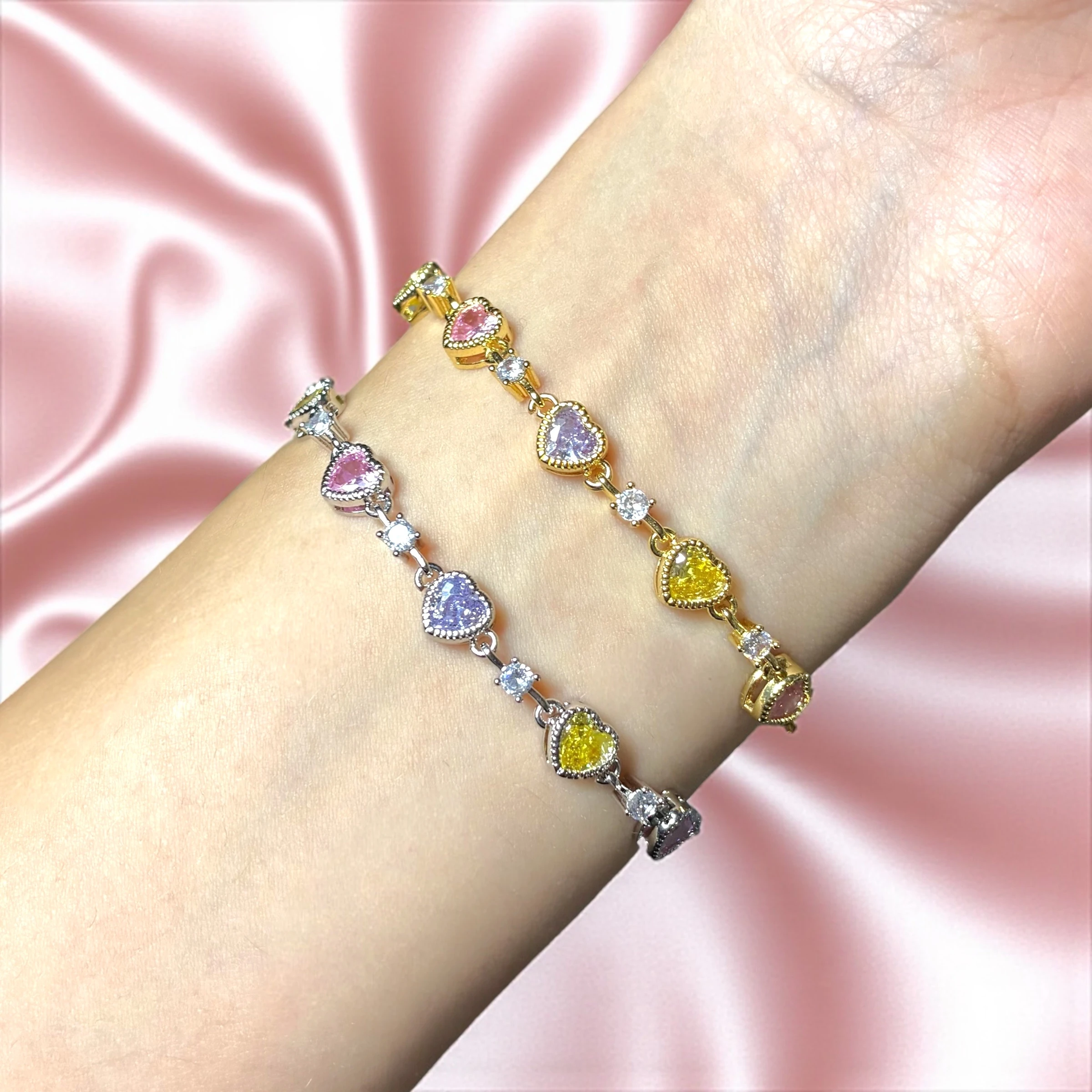 Rainbow Heart Asansörlü Bileklik