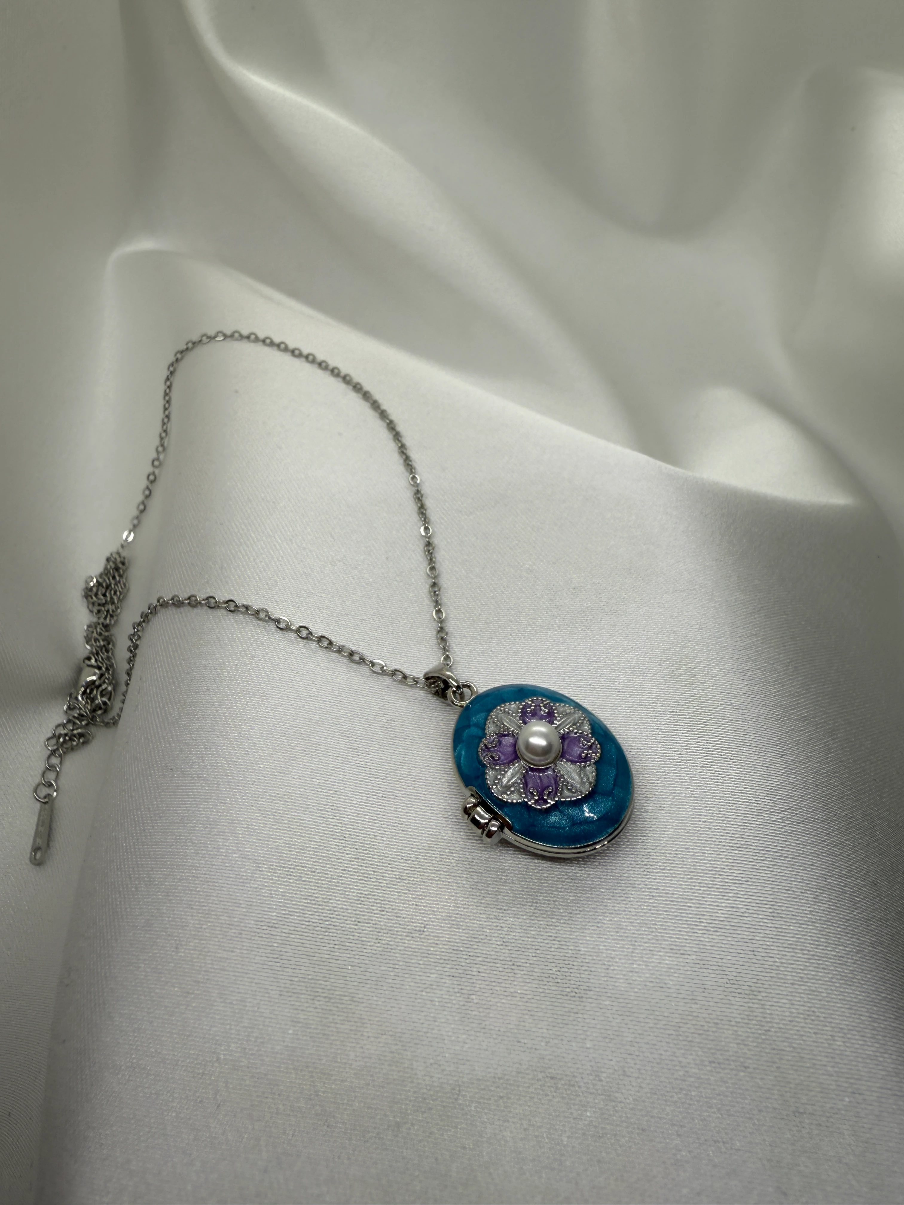 Çelik | Silver Açılır Kapanır Open Locket Kolye