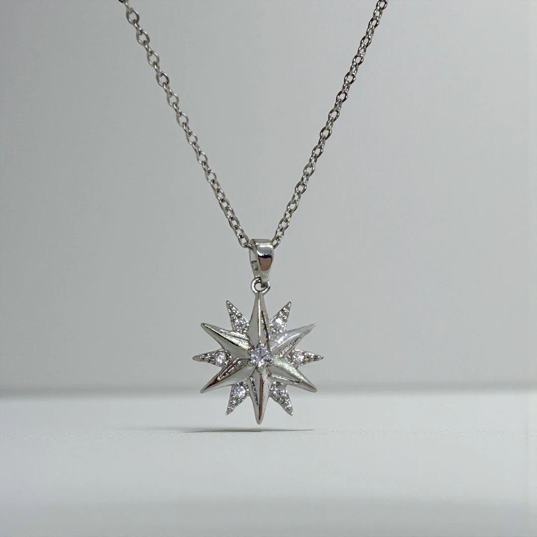 Çelik | Pusula Yıldızı Kolye