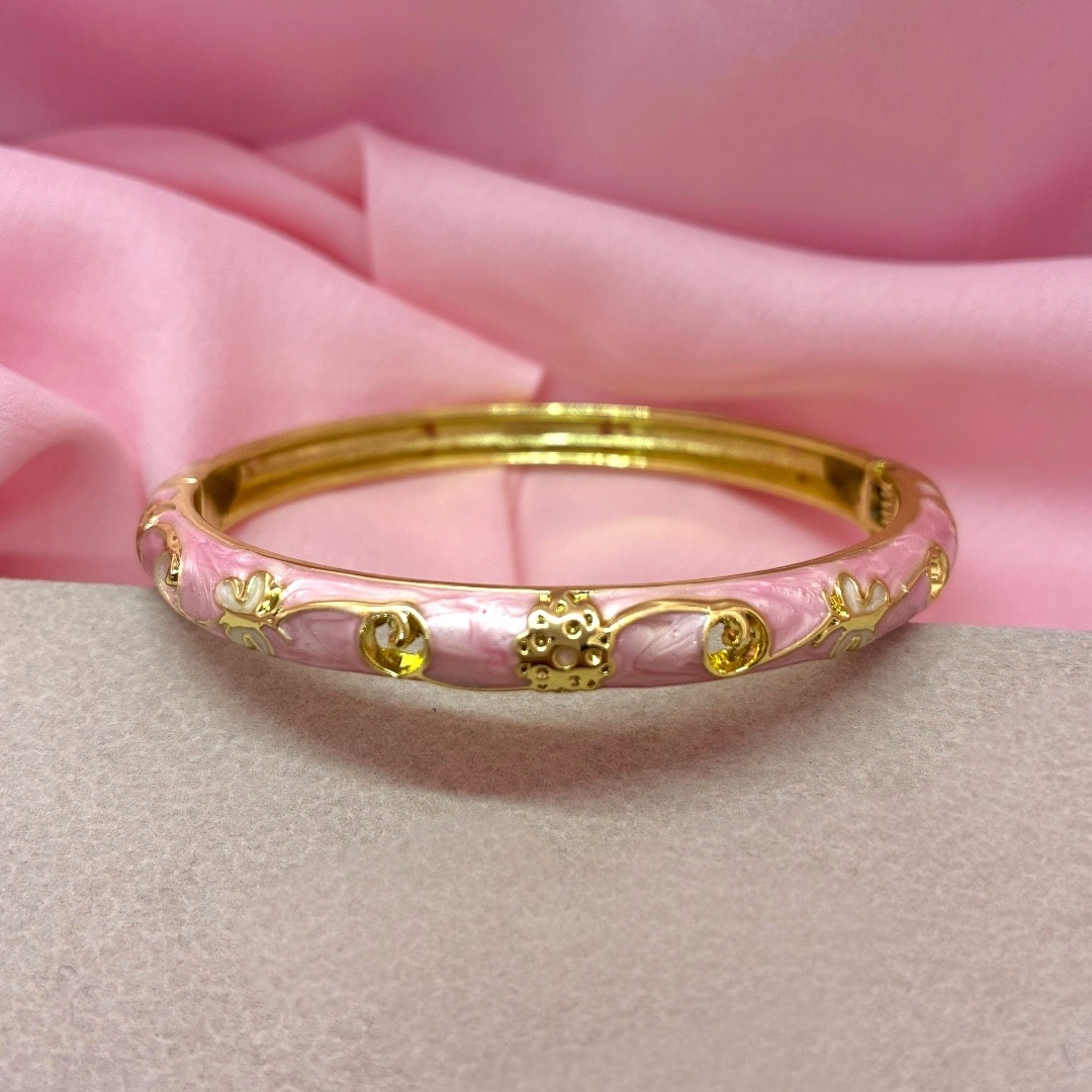 Cloisonne Pembe Kelebek Bilezik