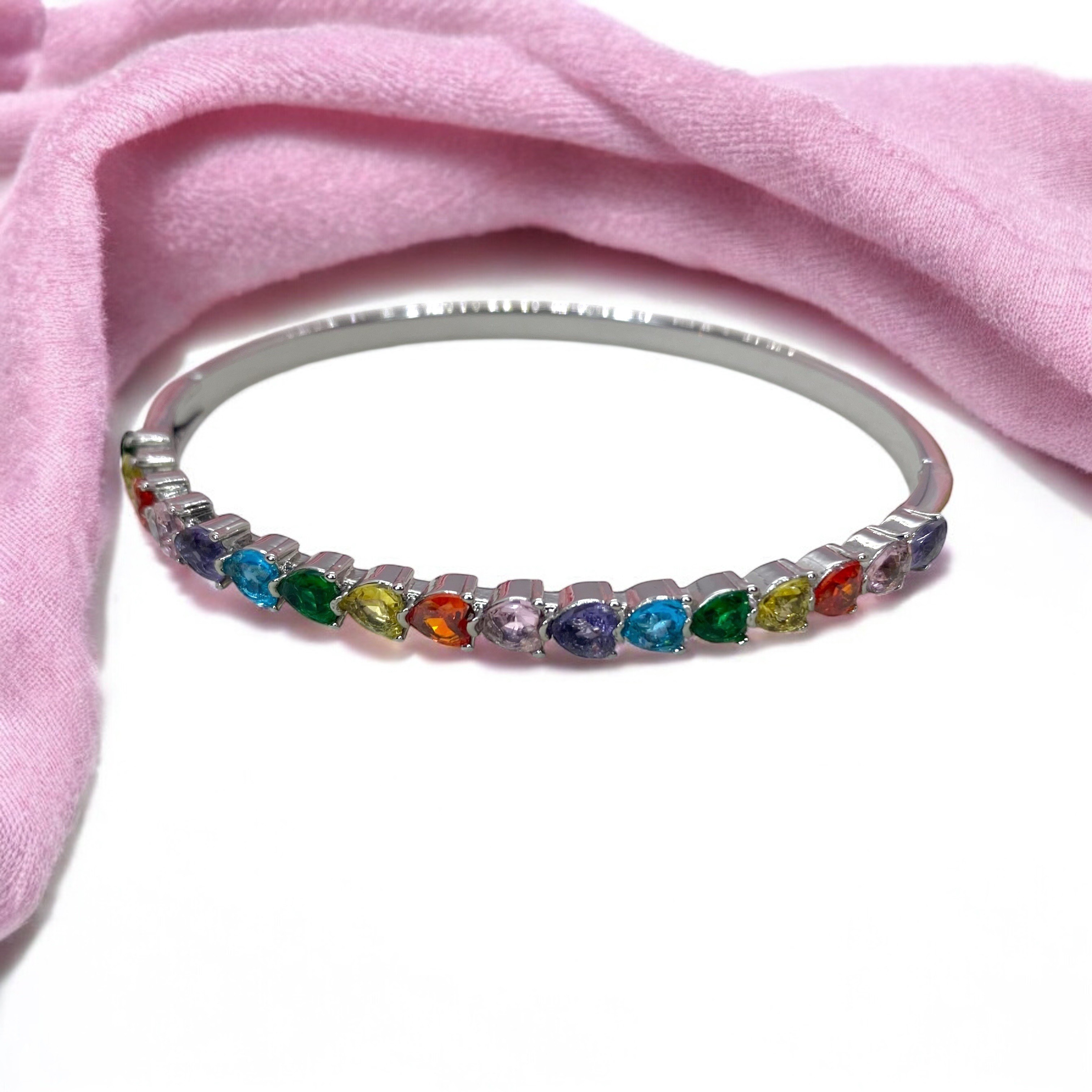 Rainbow Heart Kelepçe Bileklik