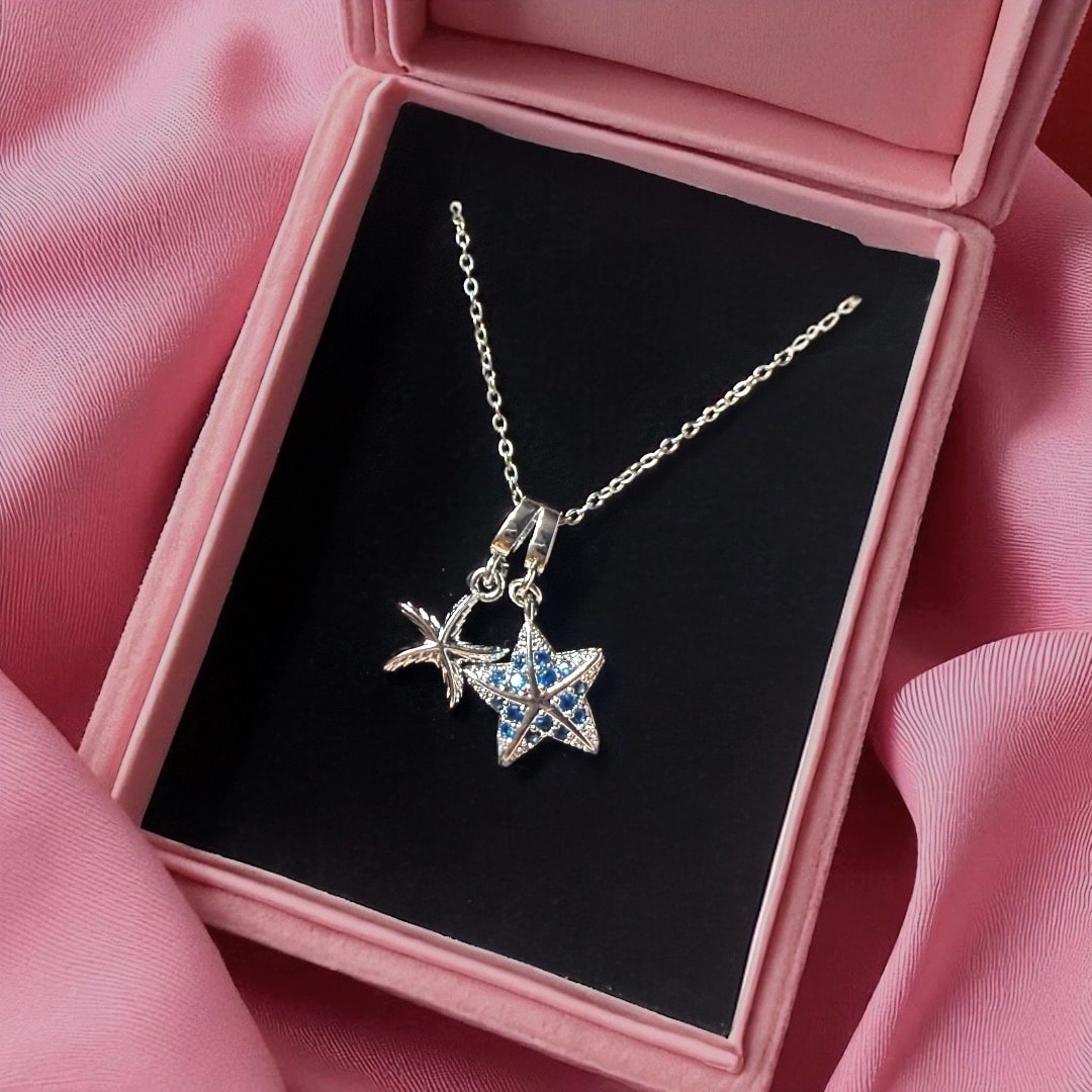 Çelik | Blue Star Charm Kolye