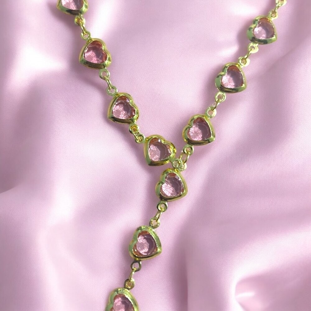 Pembe Kalpli Y kolye