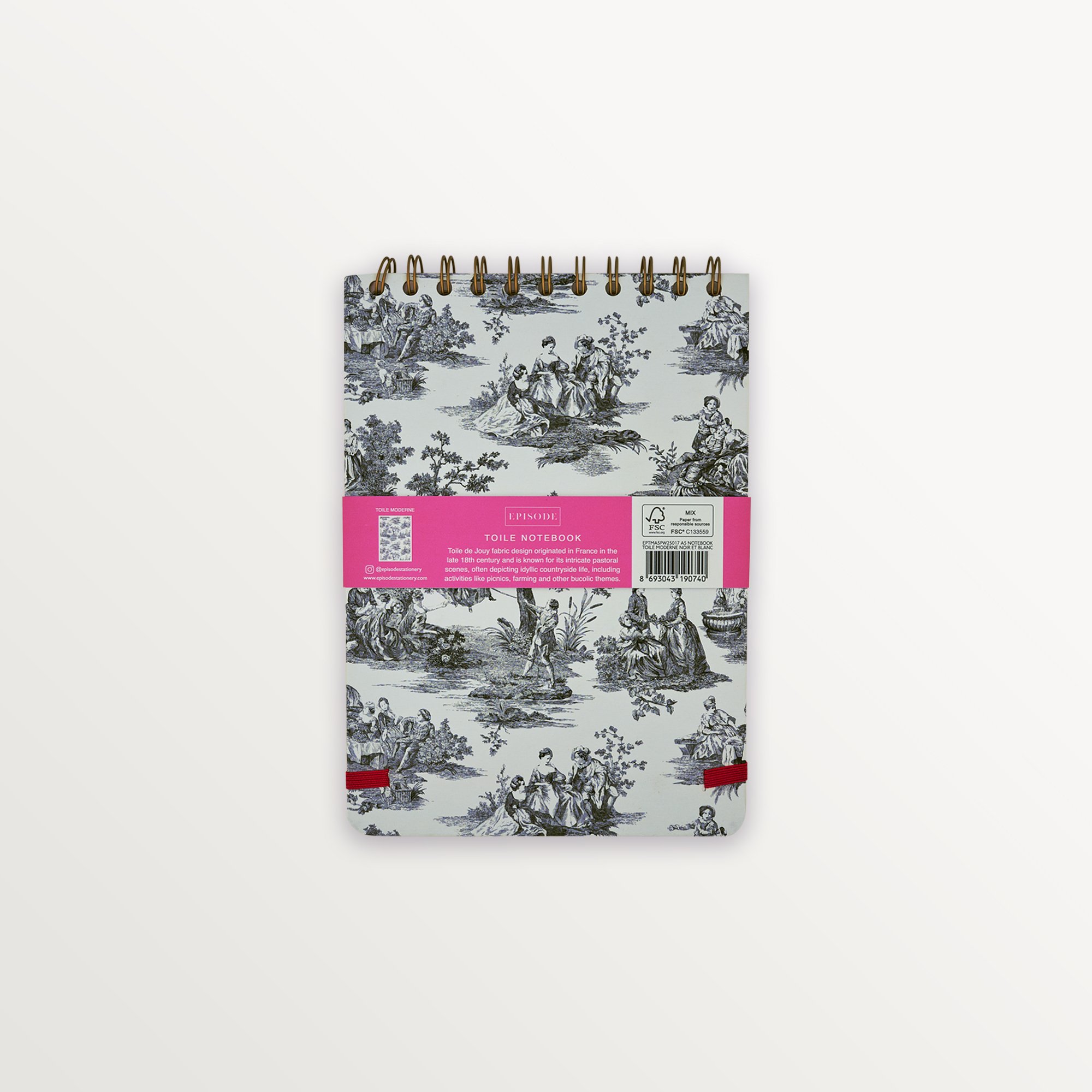 Episode A5 Spiralli Toile 100 Yp. Defter - Moderne Noir Et Blanc