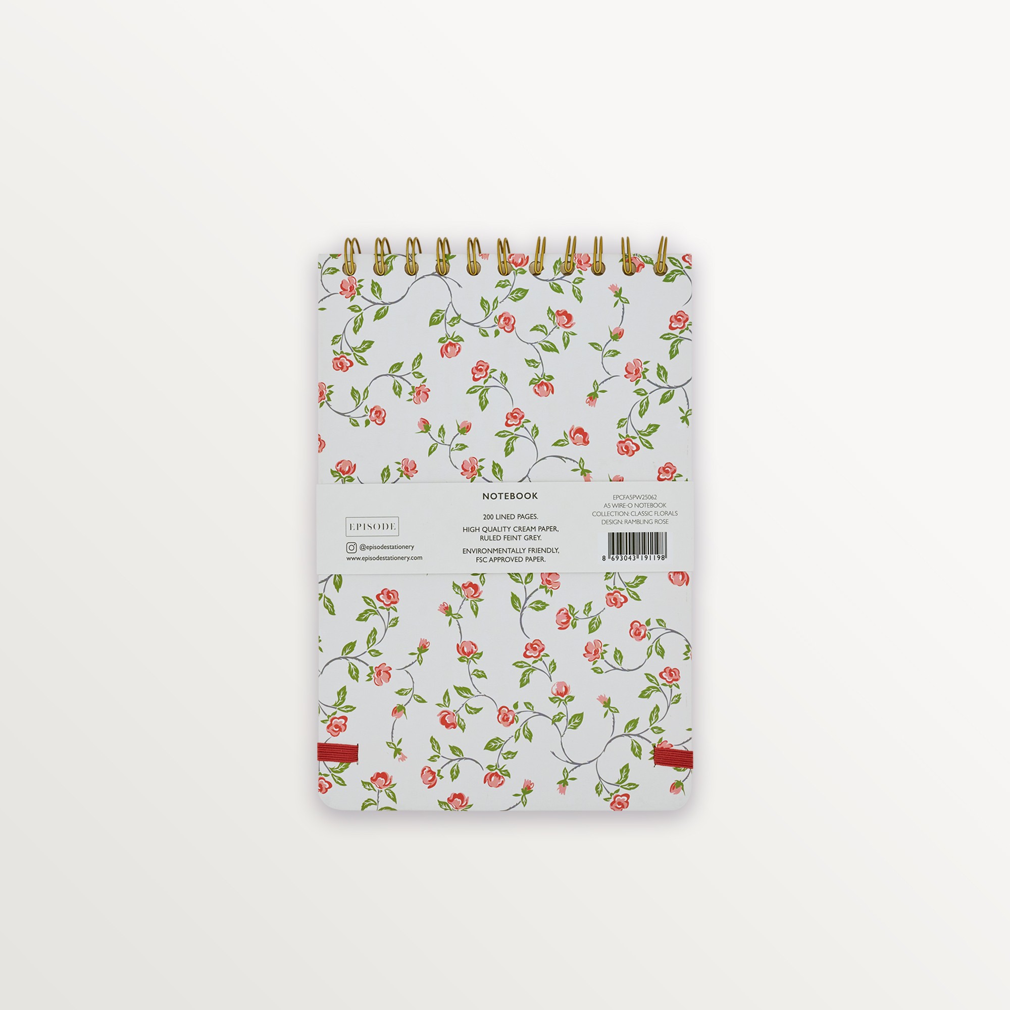 Episode A5 Spiralli Classic Floral 100 Yp. Defter - Rambling Rose
