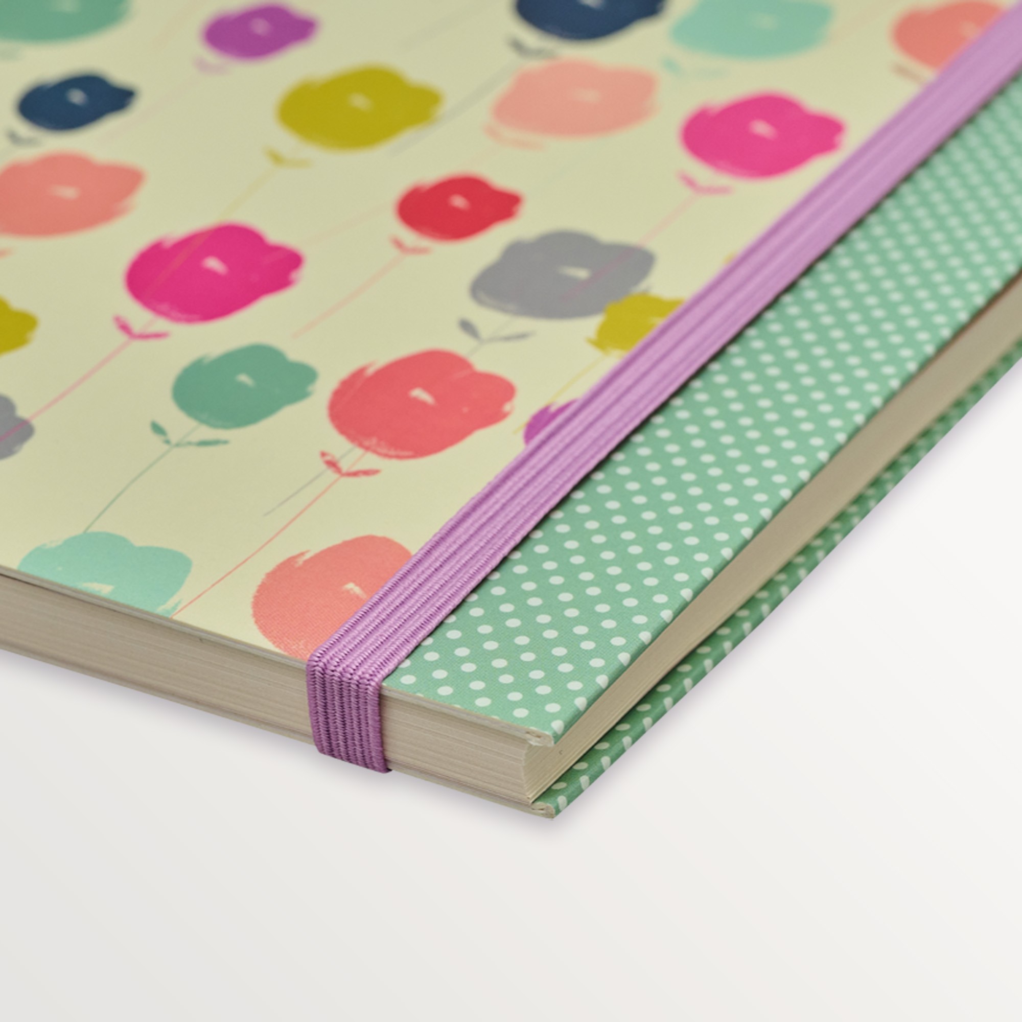 Episode Kulaklı Kapak Modern Floral XL 72 Yp. Defter - Pastel Stems