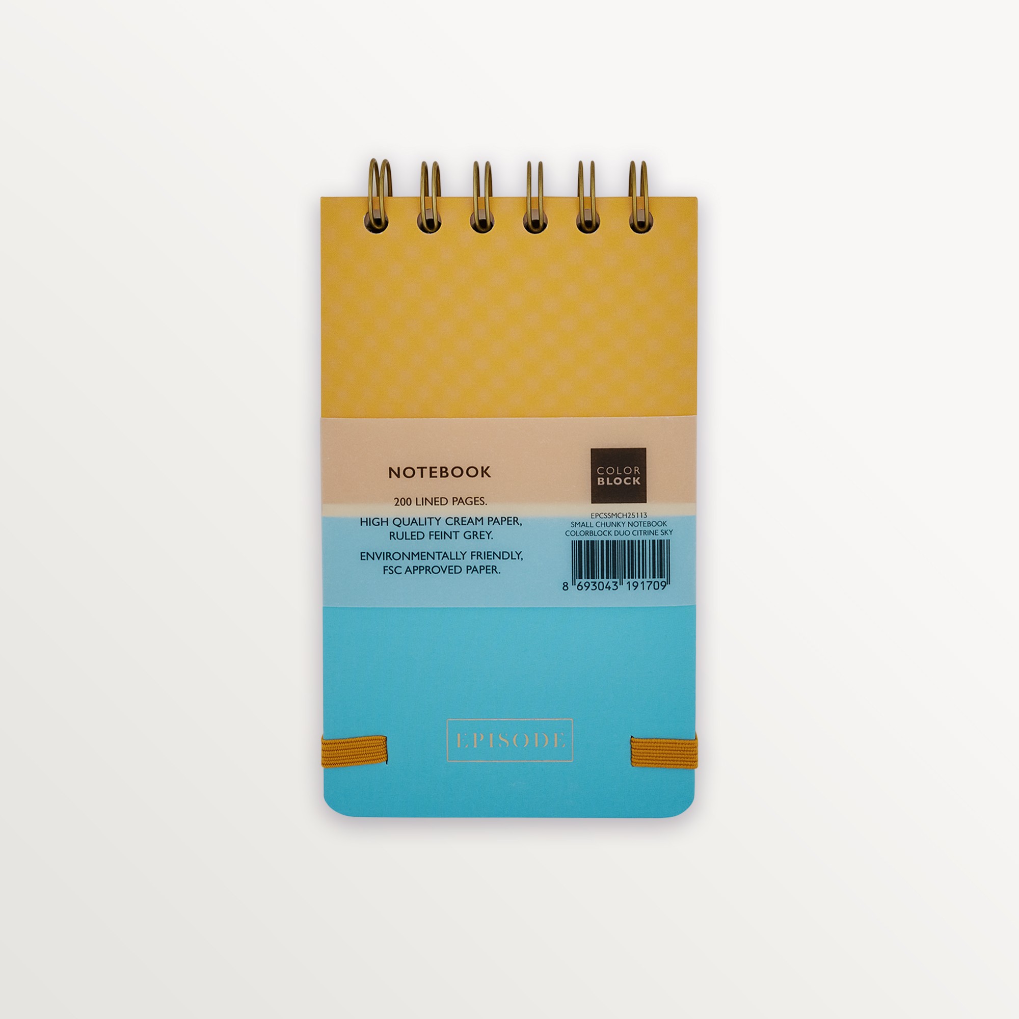 Episode Küçük Spiralli Colourblock Duo 100 Yp. Defter - Citrine Sky