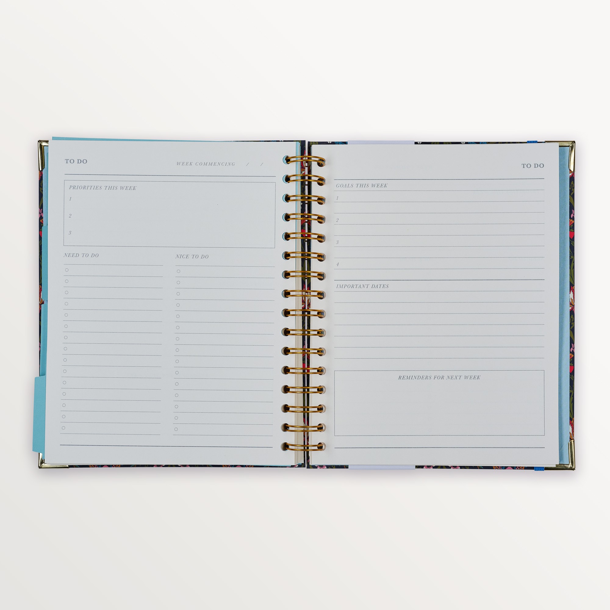 Episode Spiralli Planlayıcı Classic Floral B5 120 Yp. Defter - Morris Textile