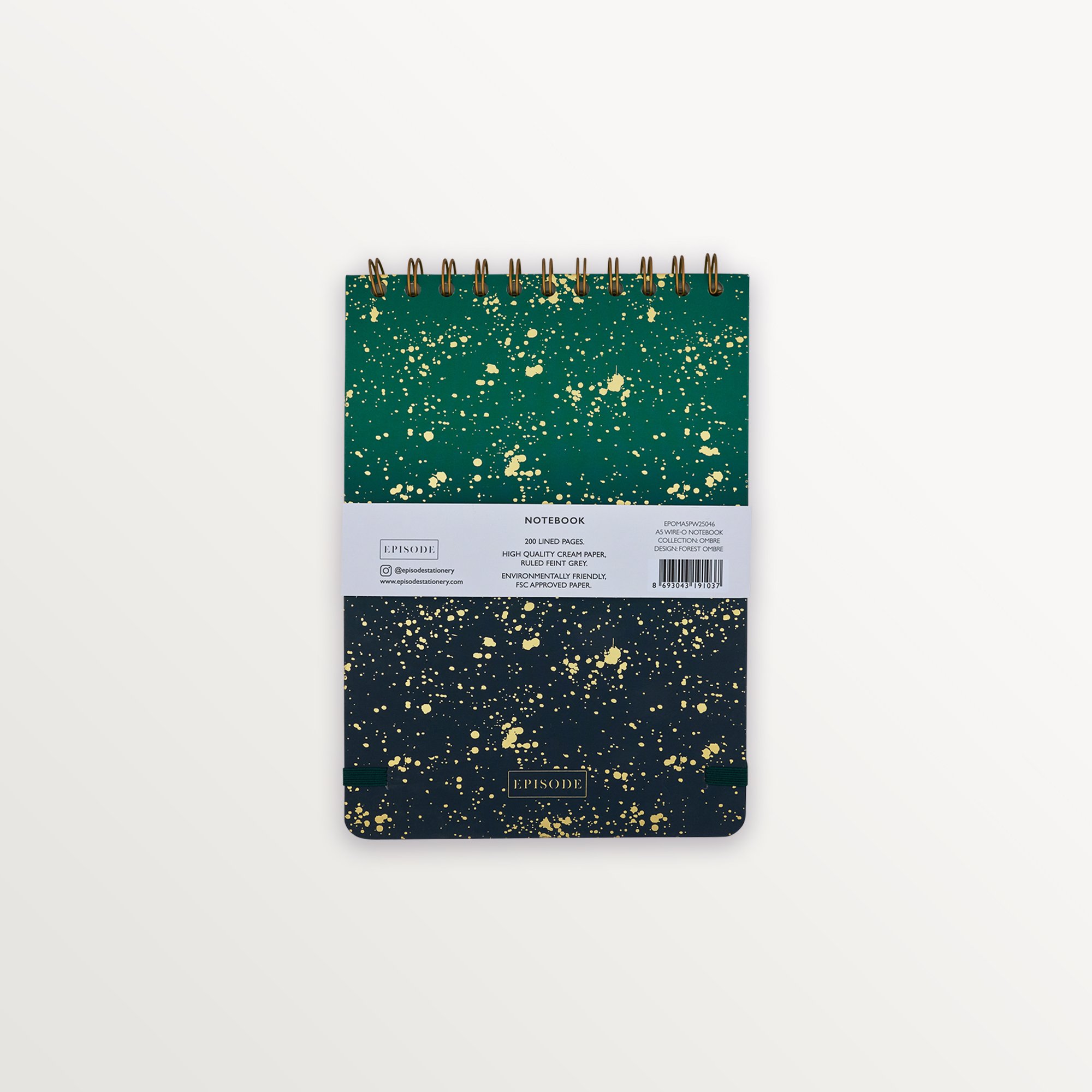 Episode A5 Spiralli Ombre 100 Yp. Defter - Green Ombre
