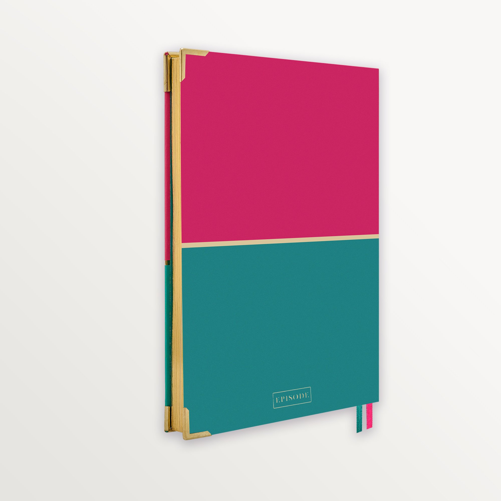 Episode Ciltli Colourblock Duo 17x24 120 Yp. Defter - Teal Raspberry