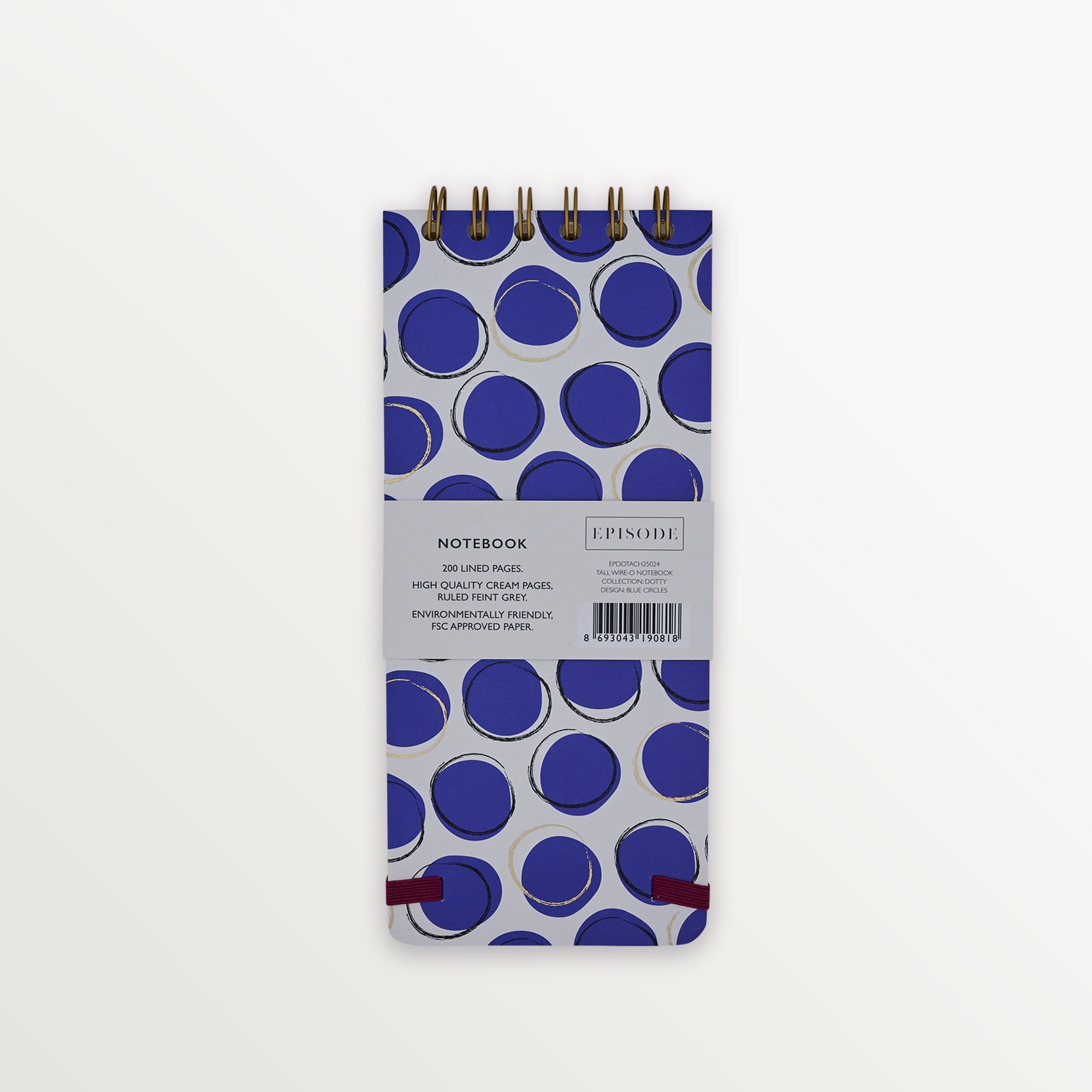 Episode Uzun Spiralli Dotty 100 Yp. Defter - Blue Circles