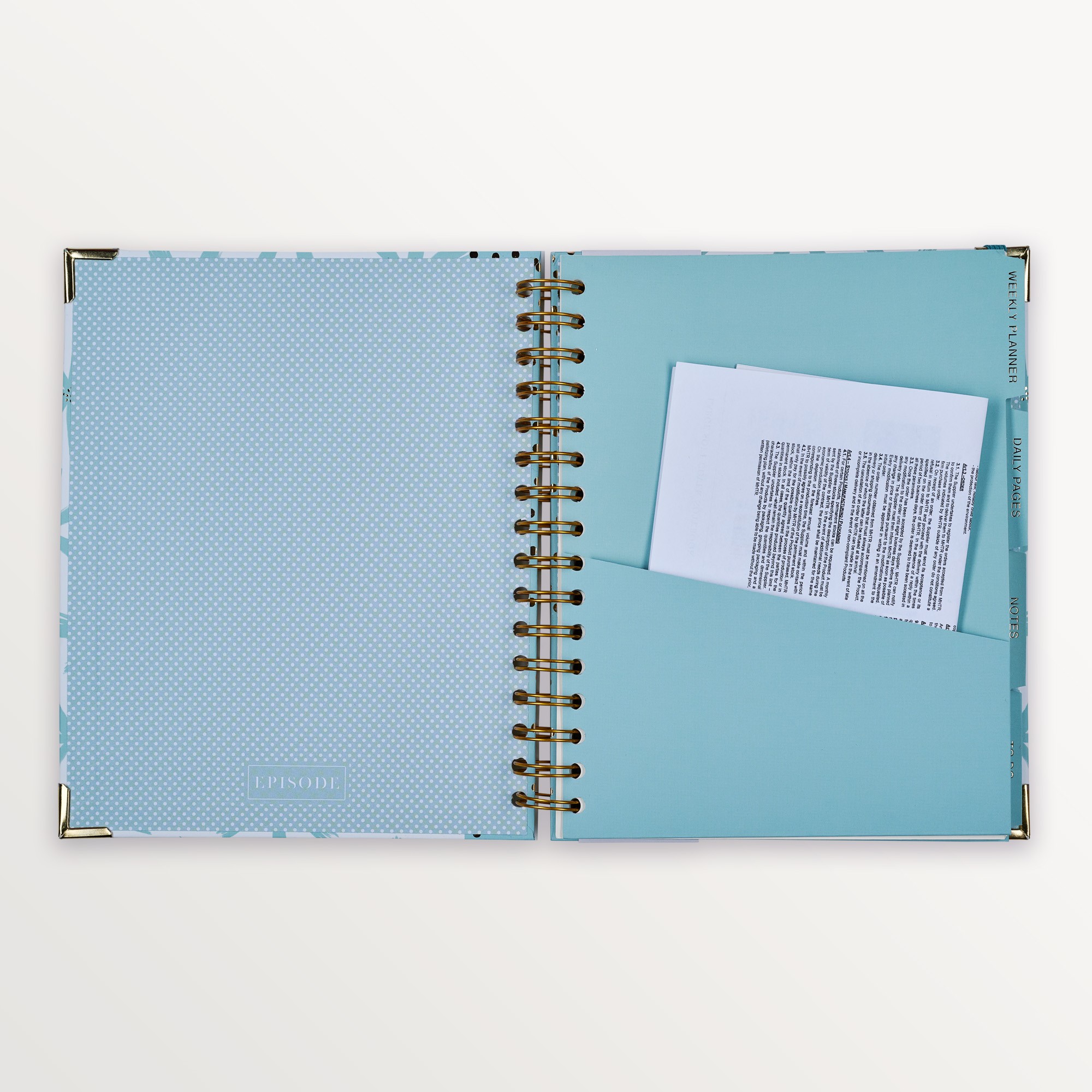 Episode Spiralli Planlayıcı Modern Floral B5 120 Yp. Defter - Blue Agapanthus