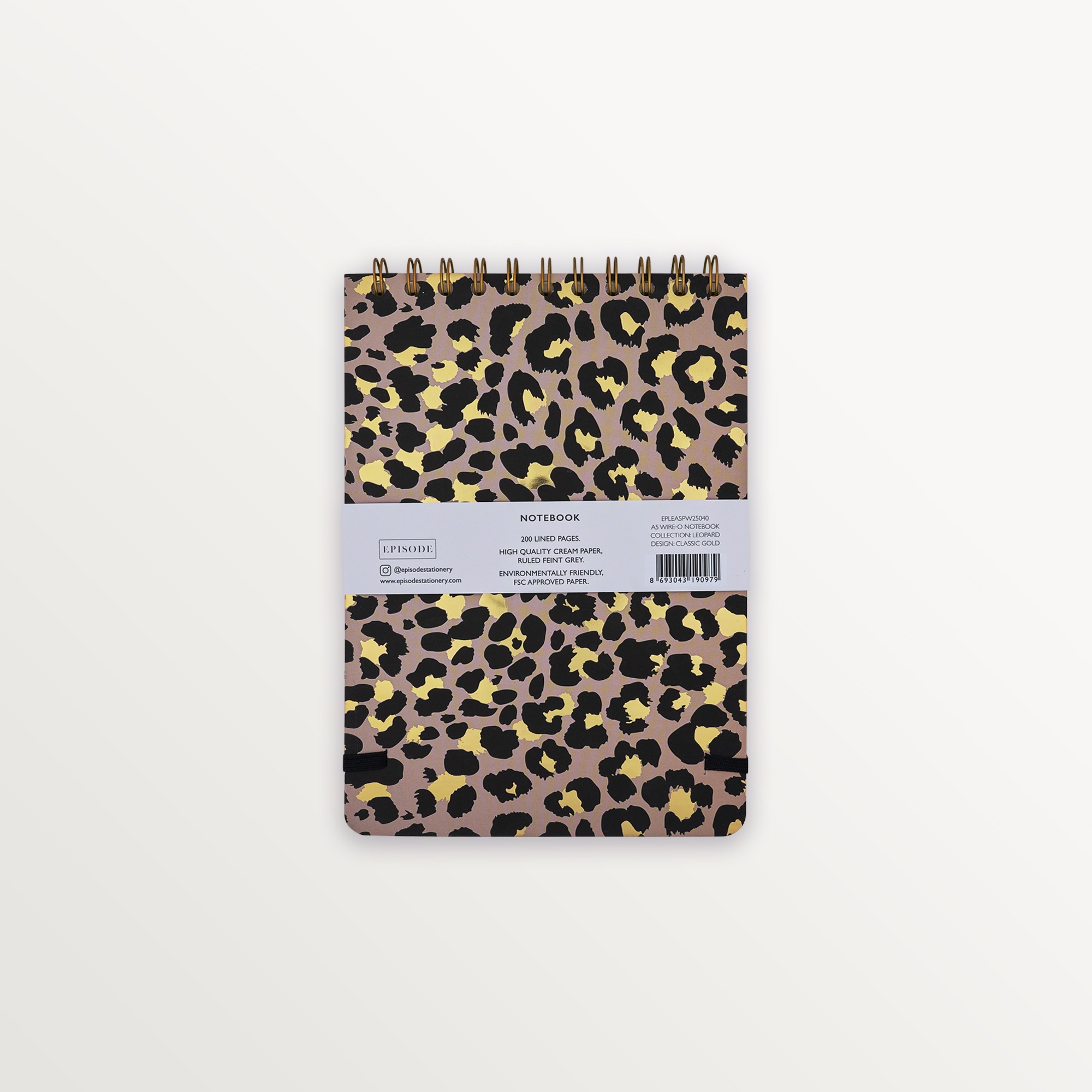 Episode A5 Spiralli Leopard 100 Yp. Defter - Classic Gold